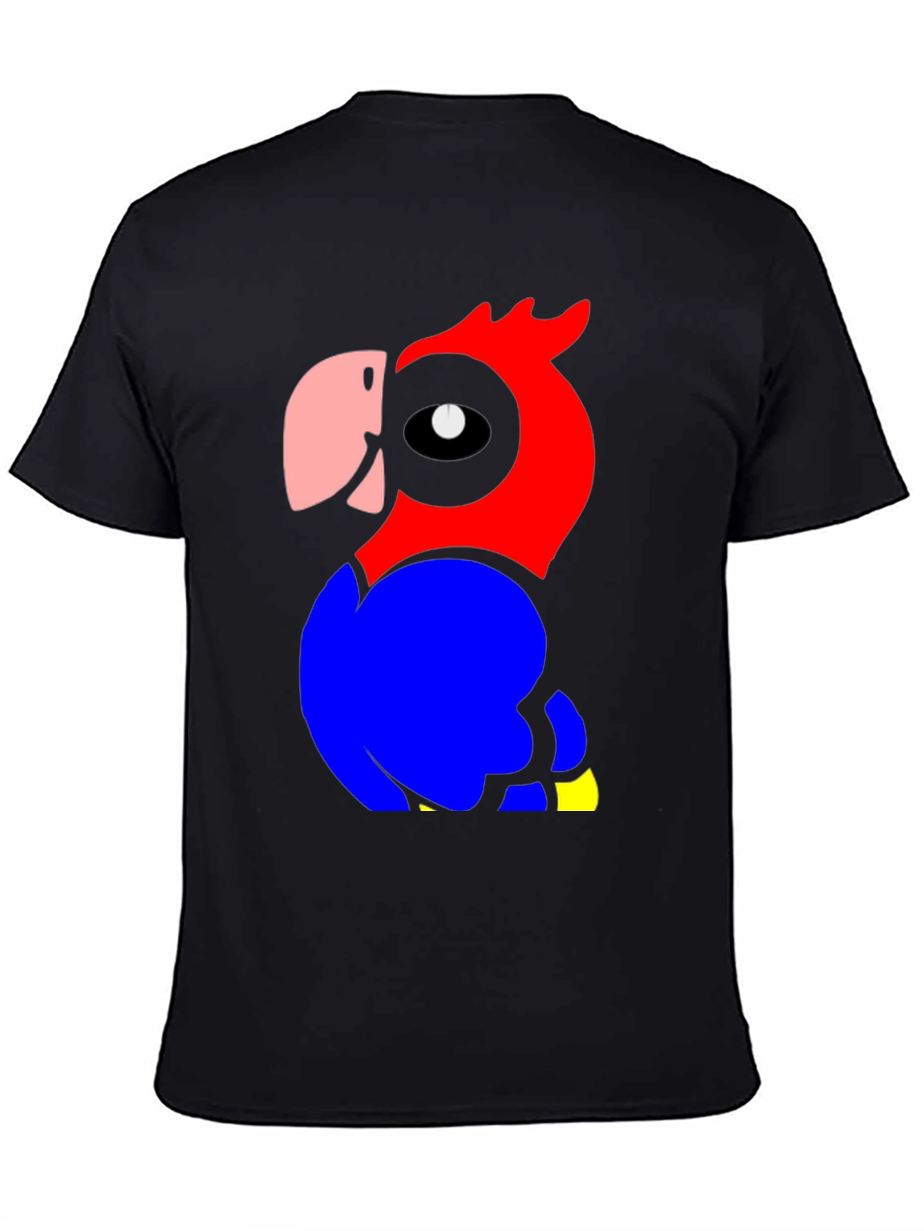 Parrot Graphic Tee - Mens Black Cotton T-Shirt