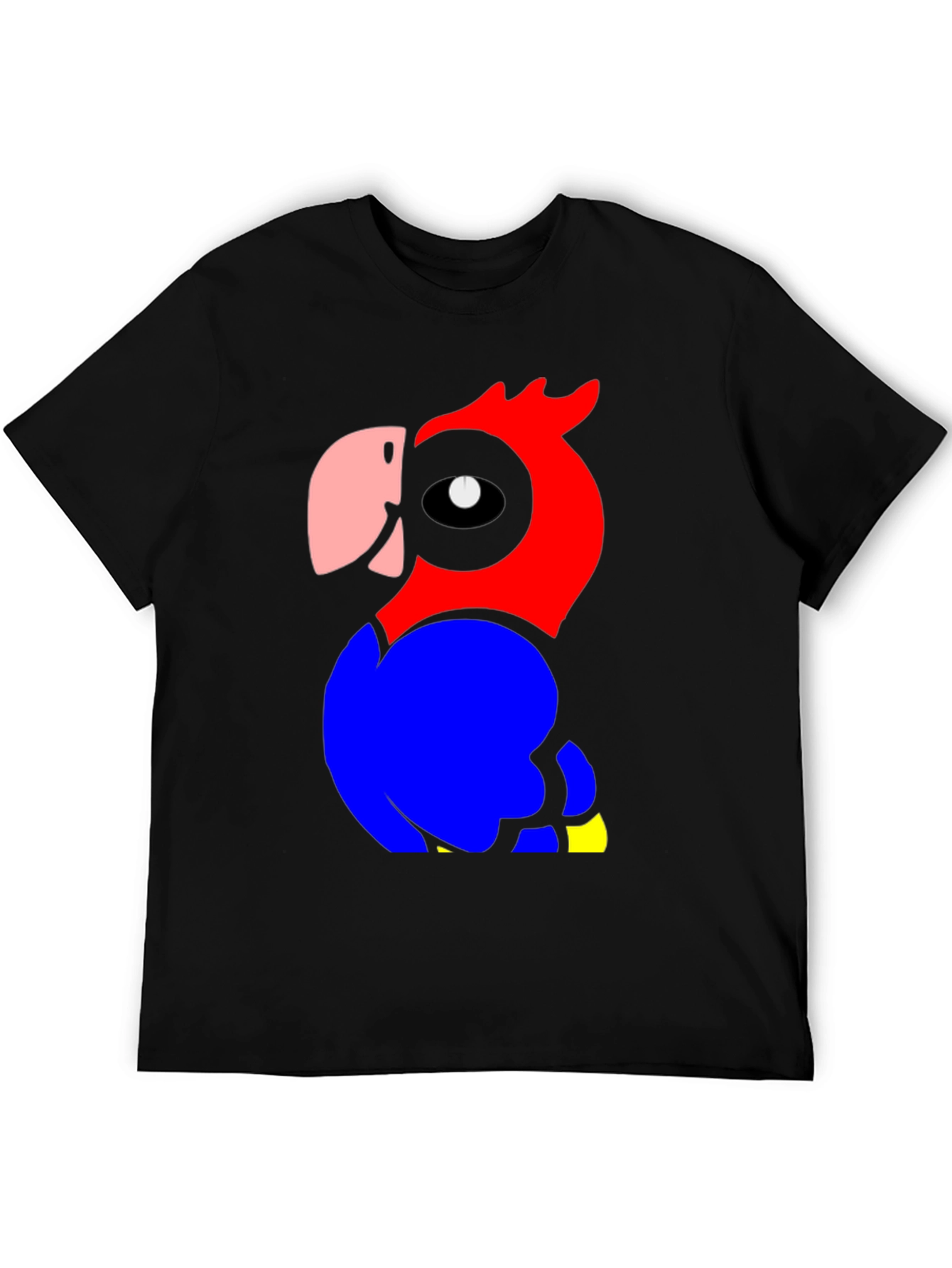 Parrot Graphic Tee - Mens Black Cotton T-Shirt