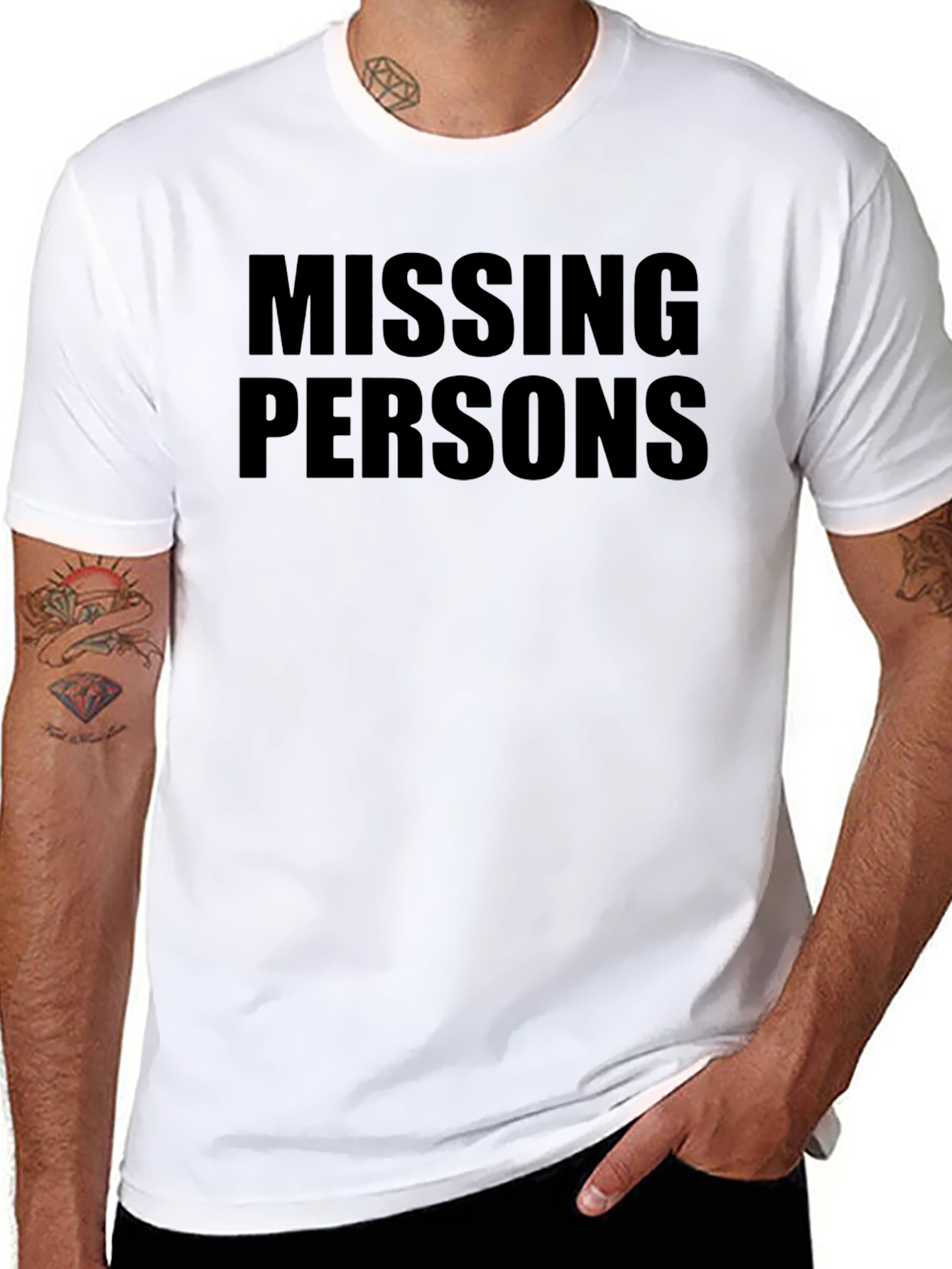 Missing Persons Graphic Tee - Classic Black Cotton T-Shirt