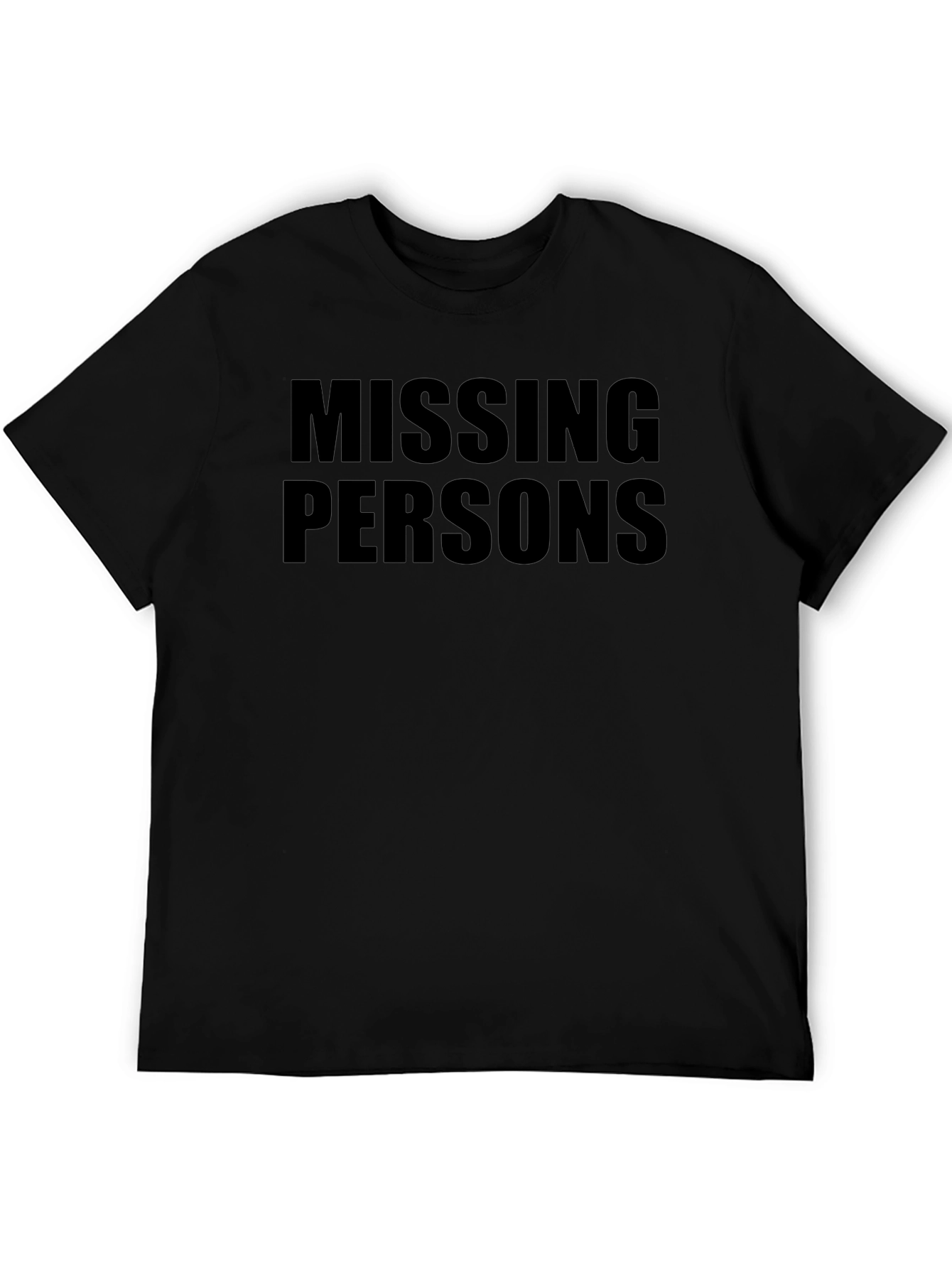 Missing Persons Graphic Tee - Classic Black Cotton T-Shirt