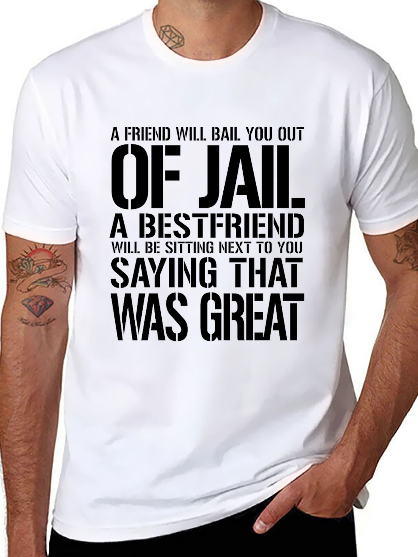 Bestfriend Jail T-Shirt: Funny Mens Graphic Tee