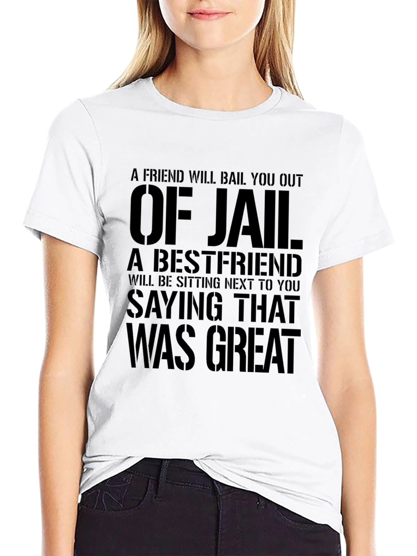 Bestfriend Jail T-Shirt: Funny Mens Graphic Tee
