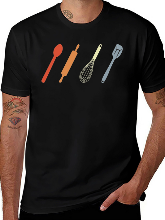 Retro Cooking Utensil T-Shirt - Chef Baker Gift
