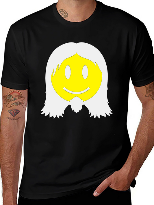 Smiley Face with Hair Graphic T-Shirt