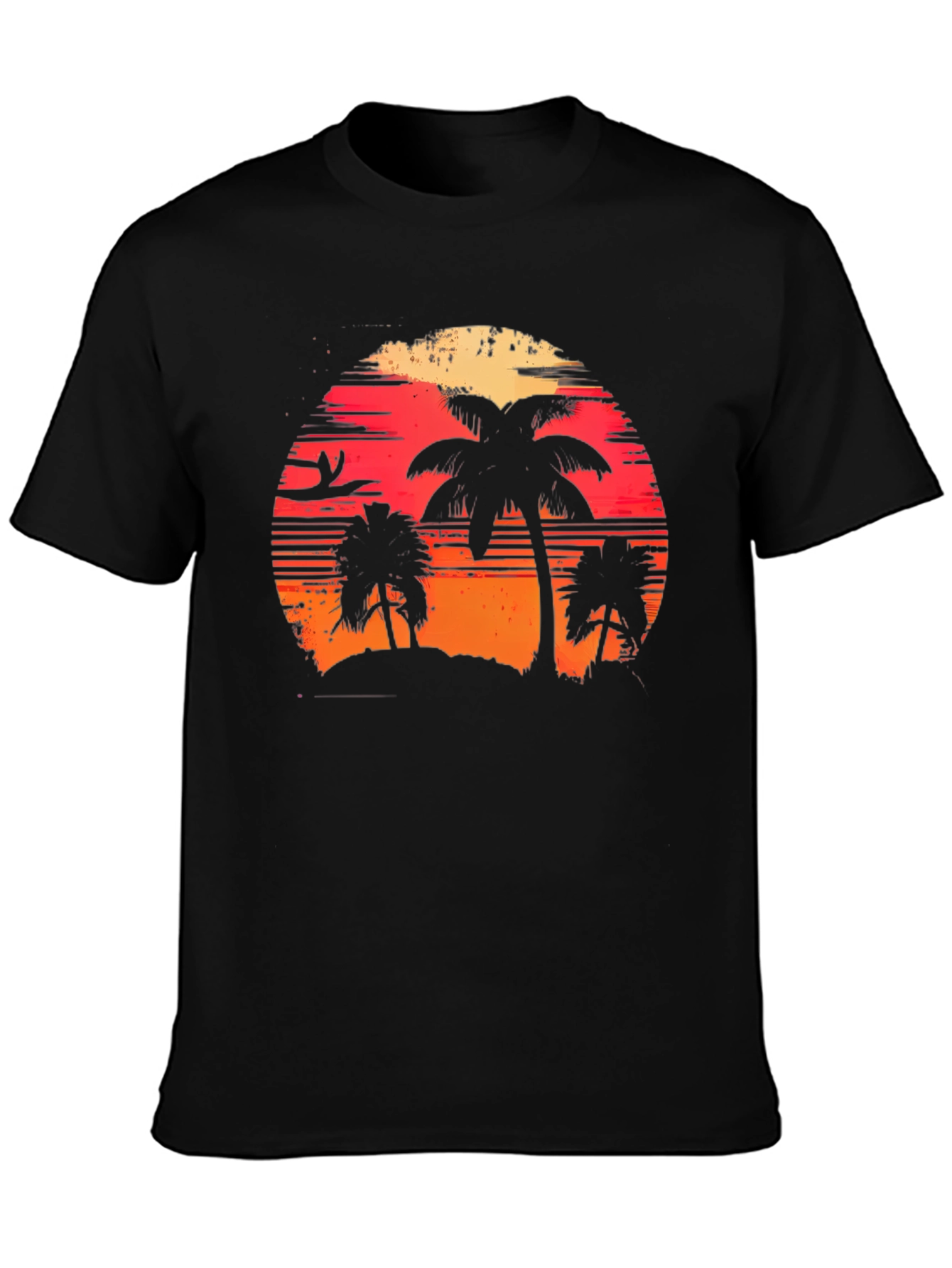 Tropical Sunset Palm Tree Graphic Tee