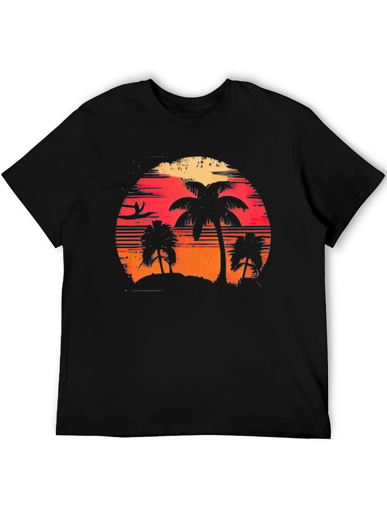 Tropical Sunset Palm Tree Graphic Tee
