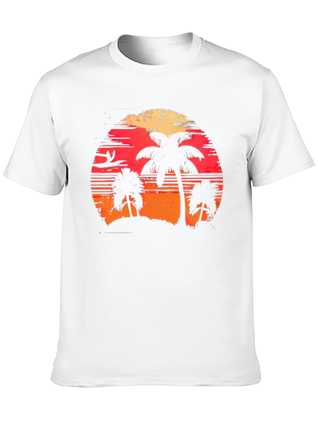 Tropical Sunset Palm Tree Graphic Tee