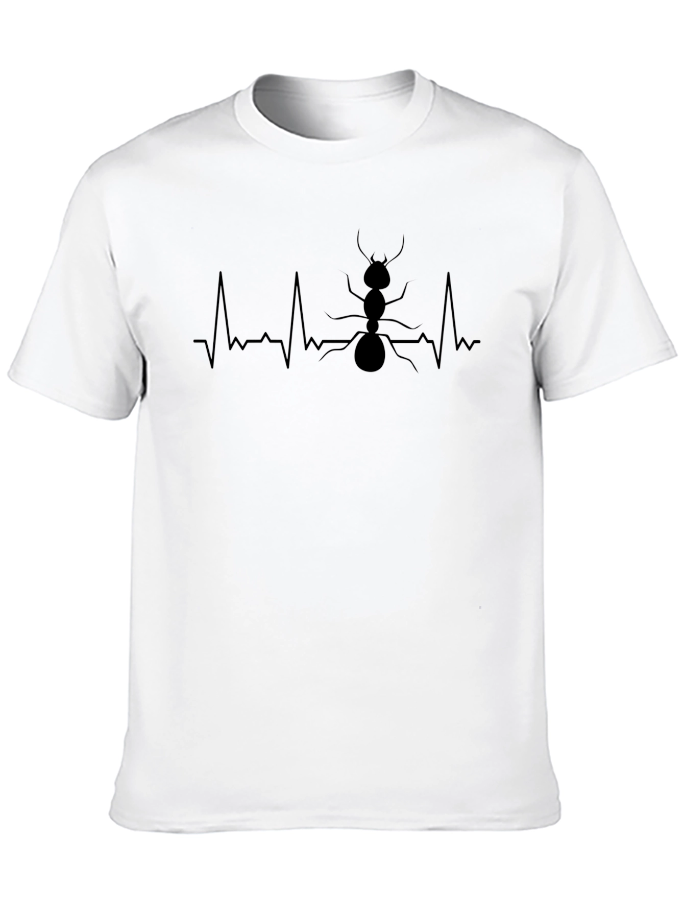 Ant Heartbeat Graphic Tee - Black Cotton Blend