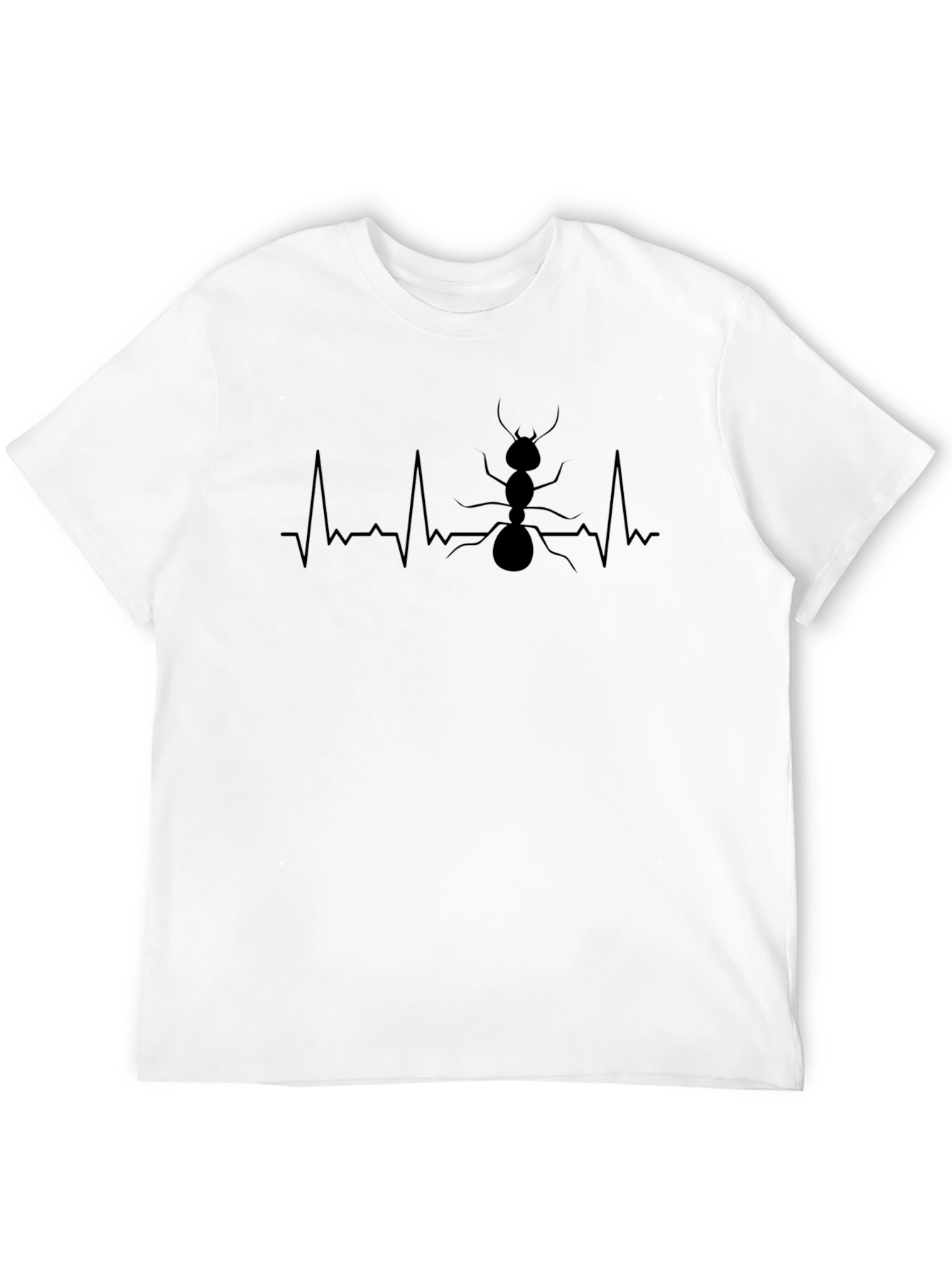 Ant Heartbeat Graphic Tee - Black Cotton Blend