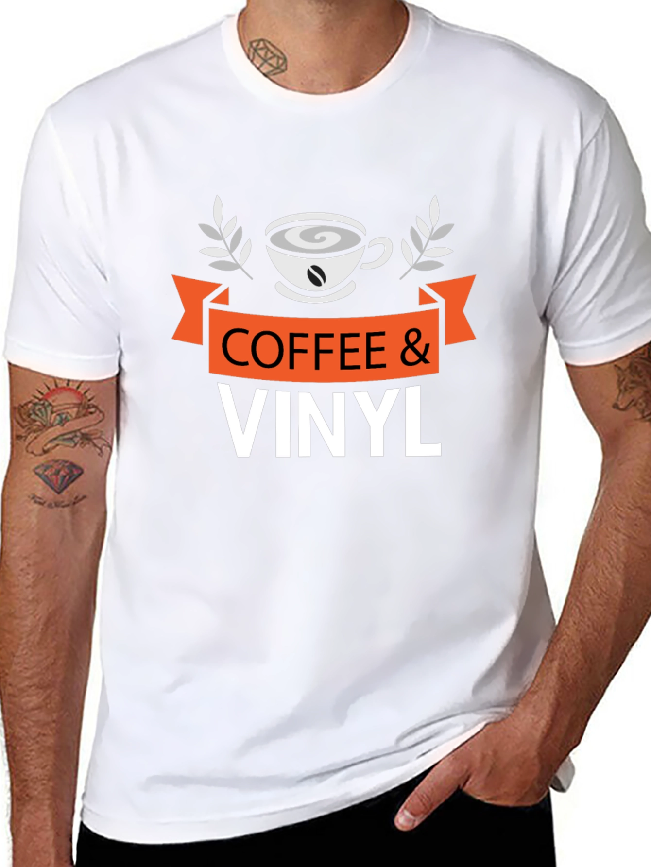 Coffee & Vinyl Graphic Tee - Music Lovers Shirt