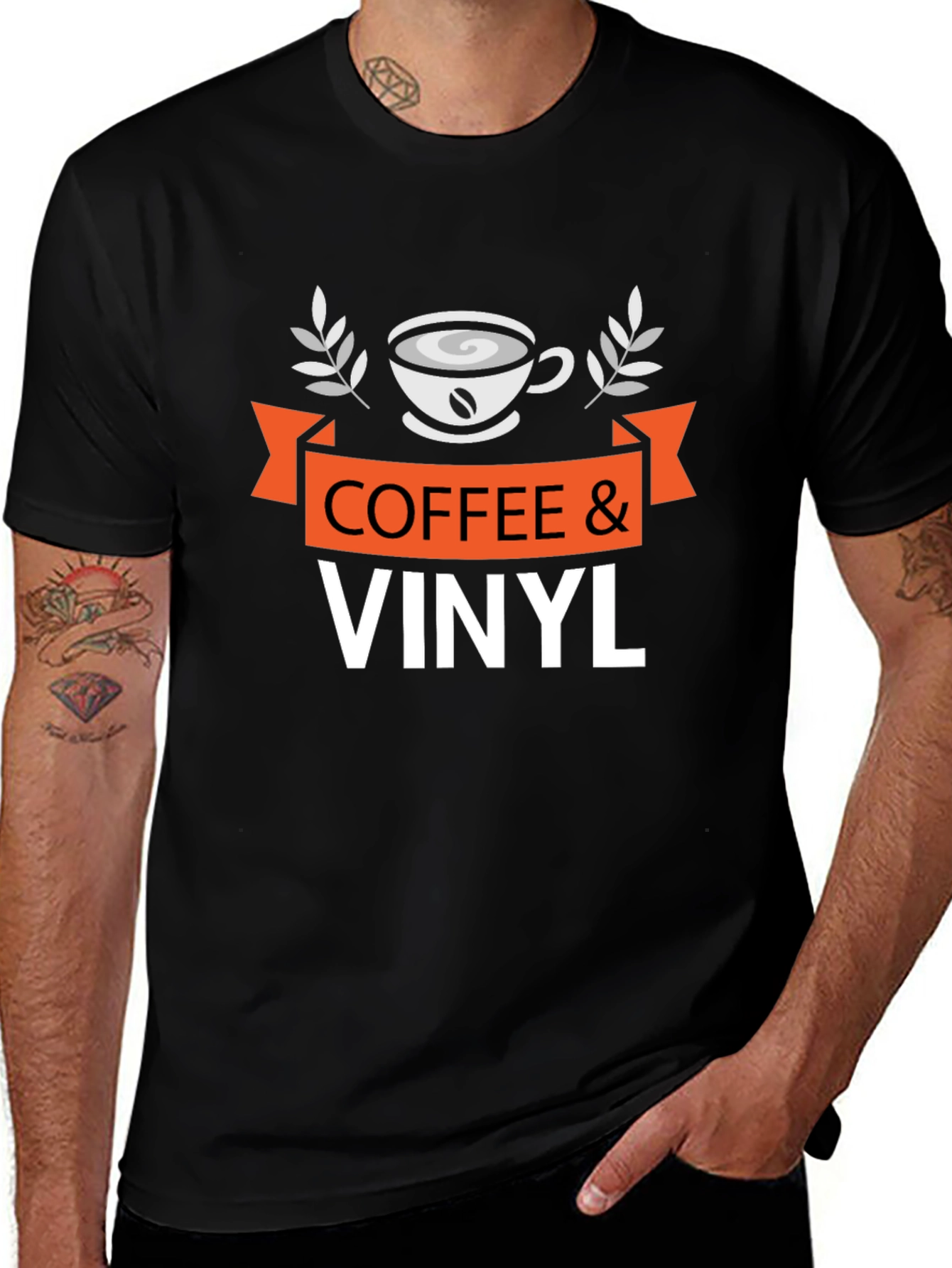Coffee & Vinyl Graphic Tee - Music Lovers Shirt