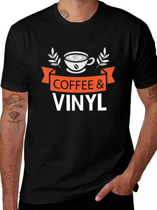 Coffee & Vinyl Graphic Tee - Music Lovers Shirt
