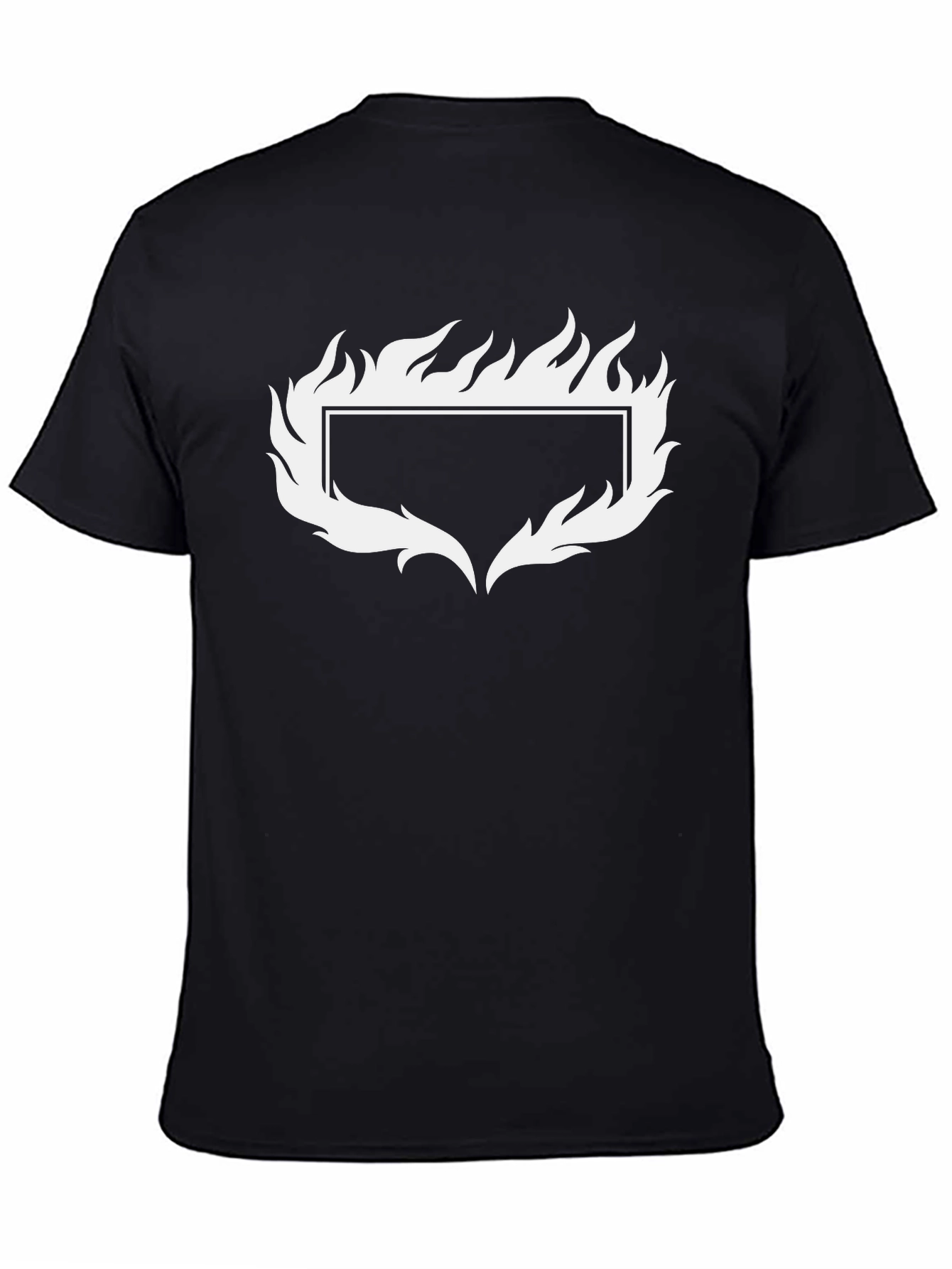 Cool Flame Graphic Tee - Black Cotton Casual Shirt