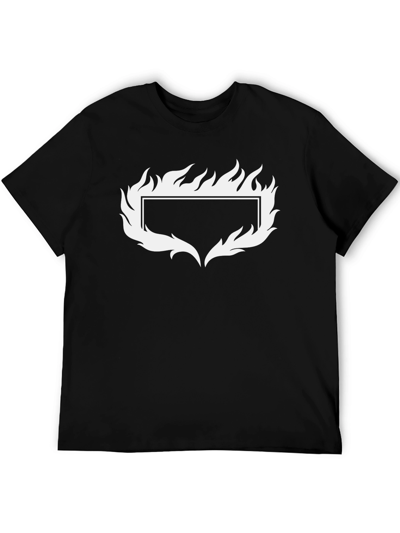 Cool Flame Graphic Tee - Black Cotton Casual Shirt