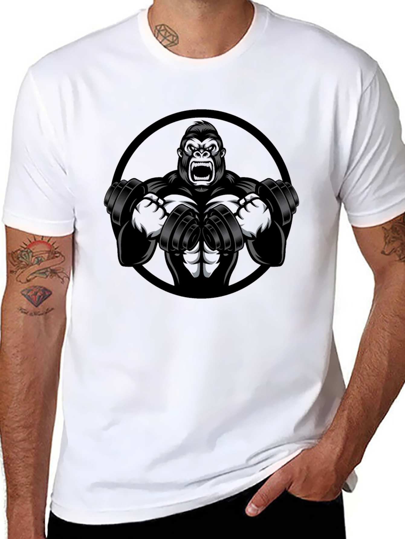 Gorilla Gym Black Graphic Tee
