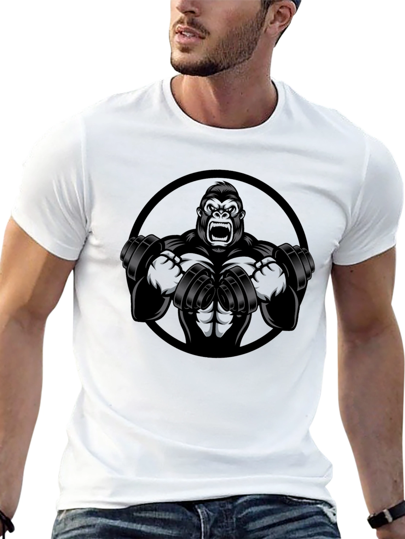 Gorilla Gym Black Graphic Tee