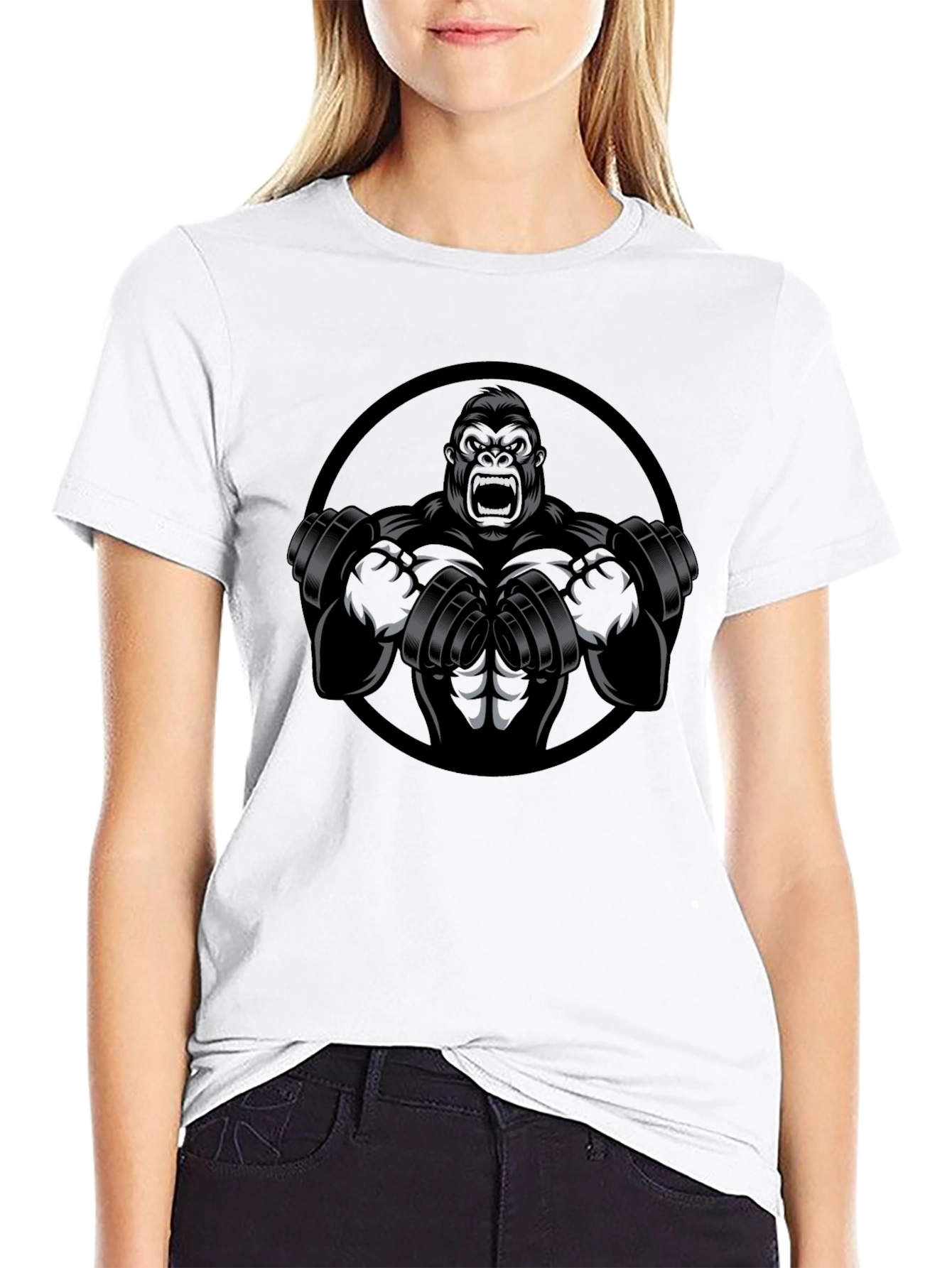 Gorilla Gym Black Graphic Tee