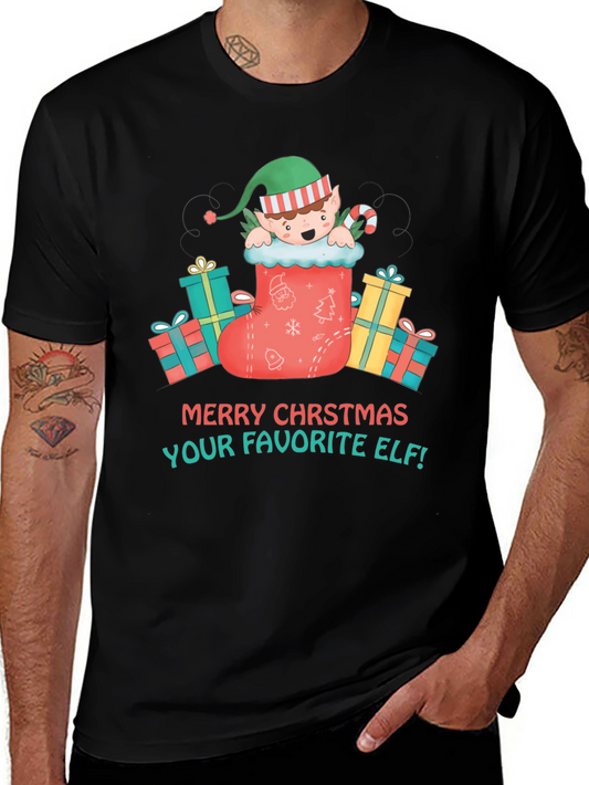 Merry Christmas Elf Graphic T-Shirt