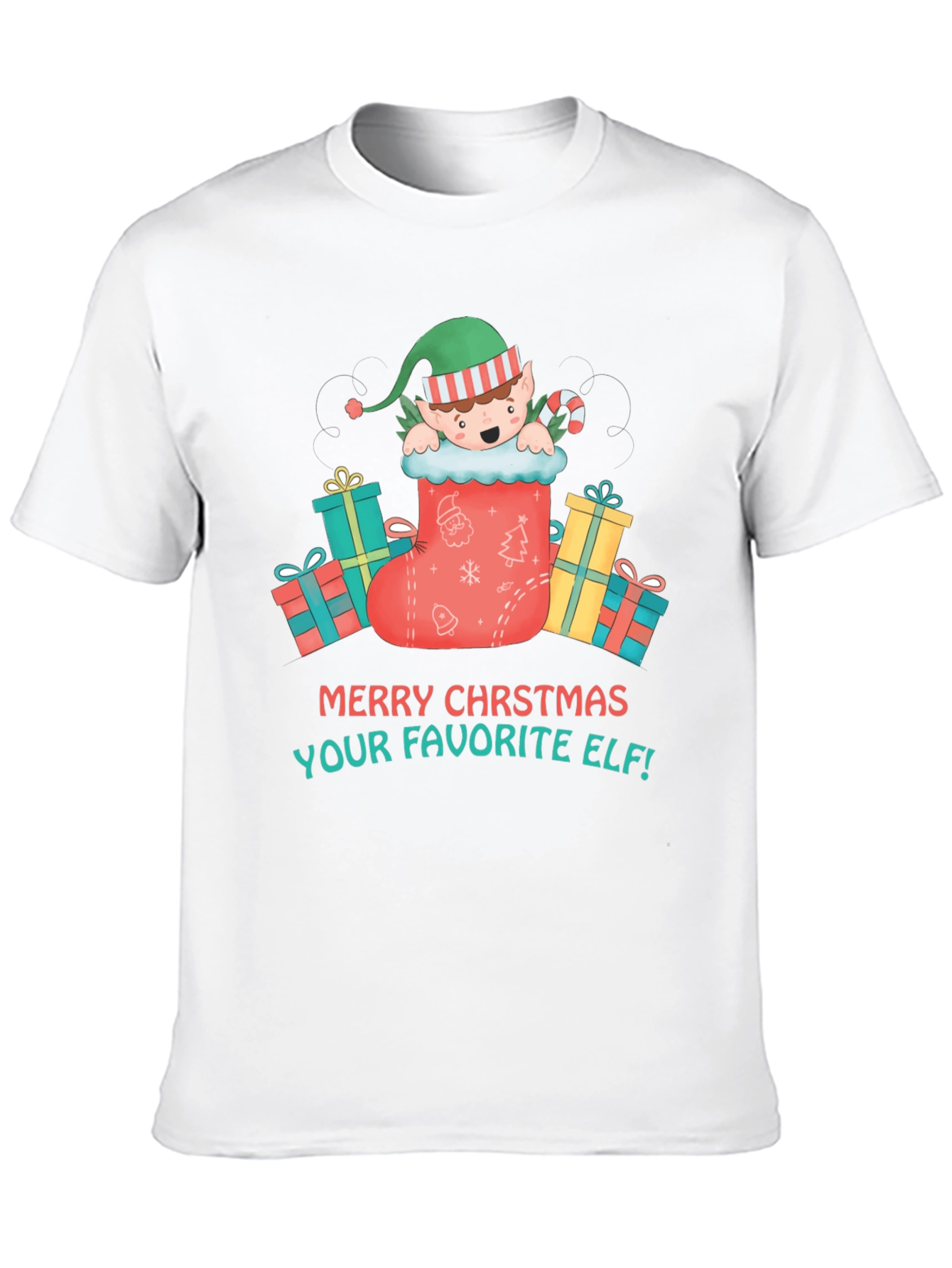 Merry Christmas Elf Graphic T-Shirt