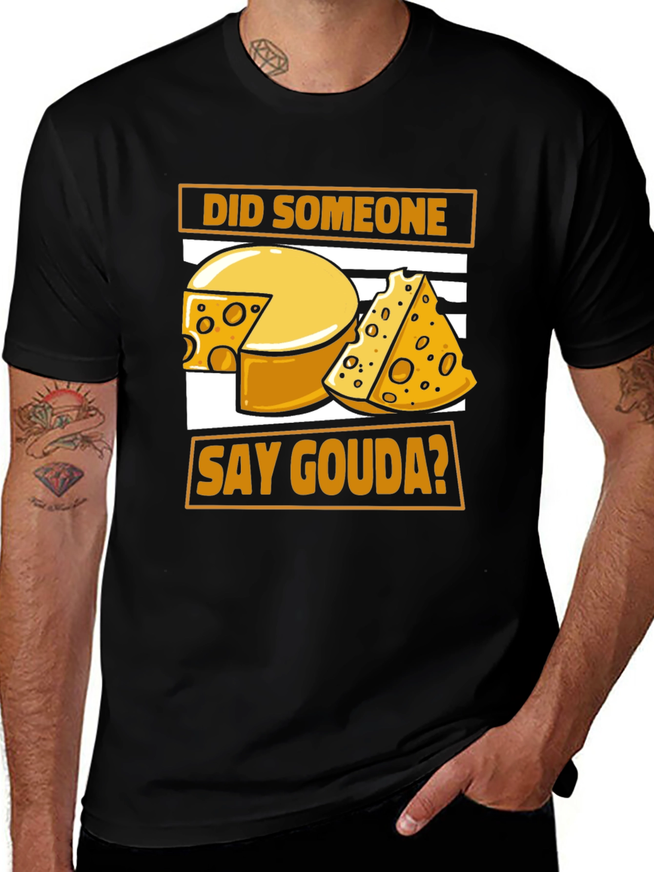 Did Someone Say Gouda? Black Graphic Tee