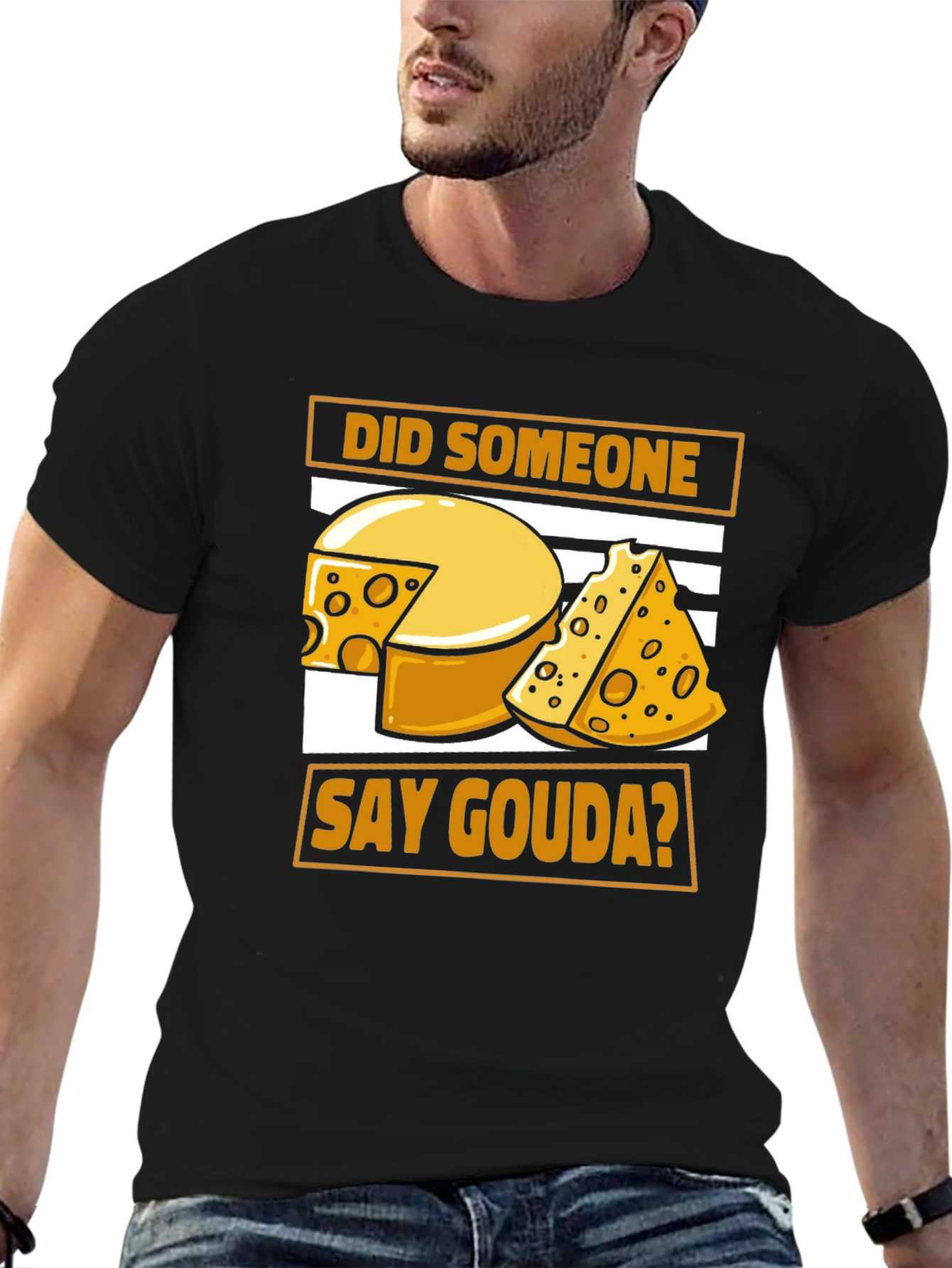 Did Someone Say Gouda? Black Graphic Tee