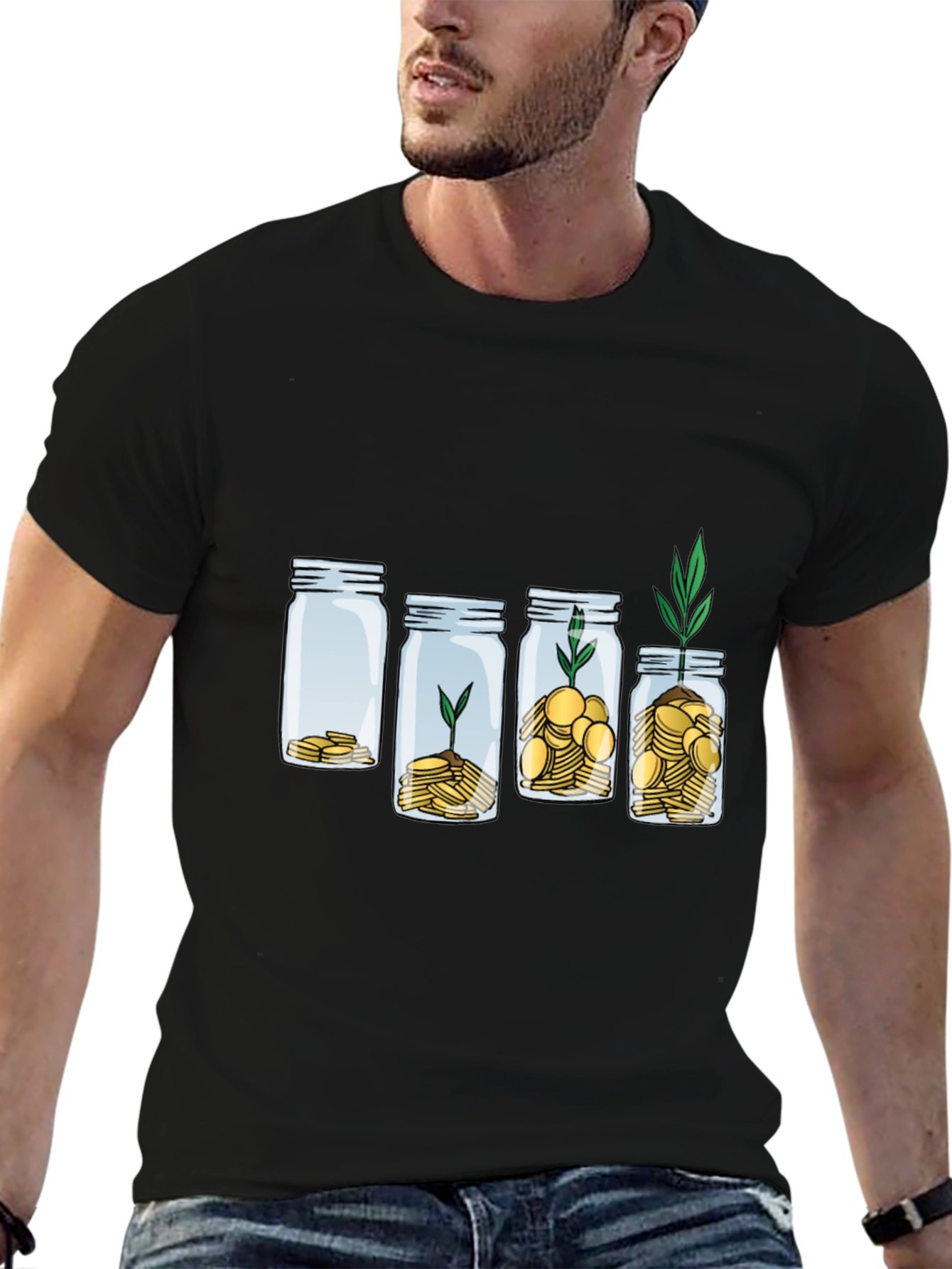 Growth Investment T-Shirt: Money Jar Plant Tee