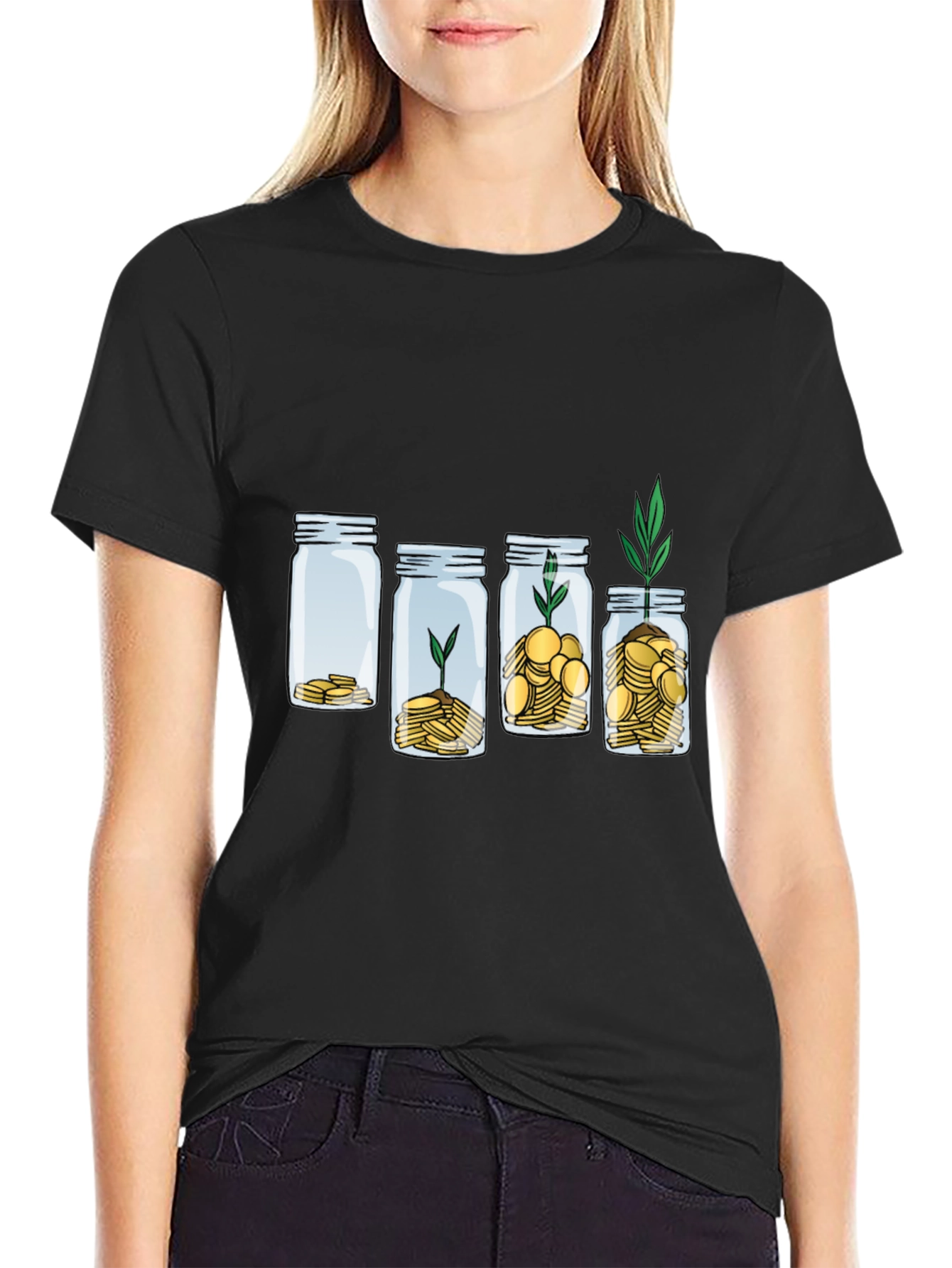 Growth Investment T-Shirt: Money Jar Plant Tee