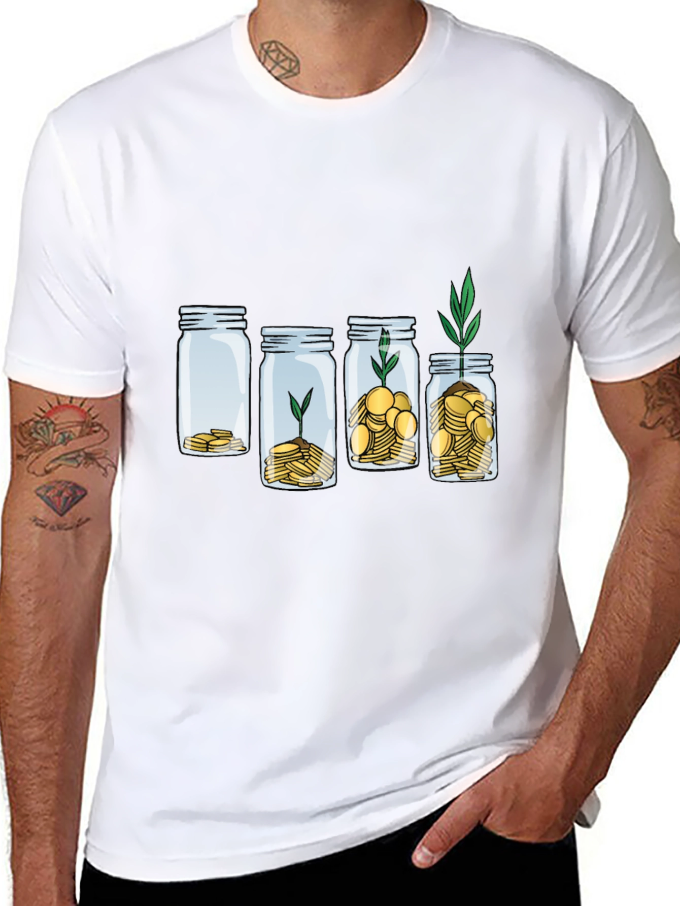 Growth Investment T-Shirt: Money Jar Plant Tee