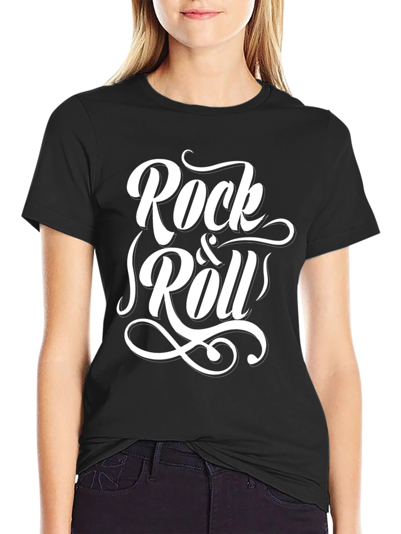 Rock & Roll Graphic T-Shirt - Black