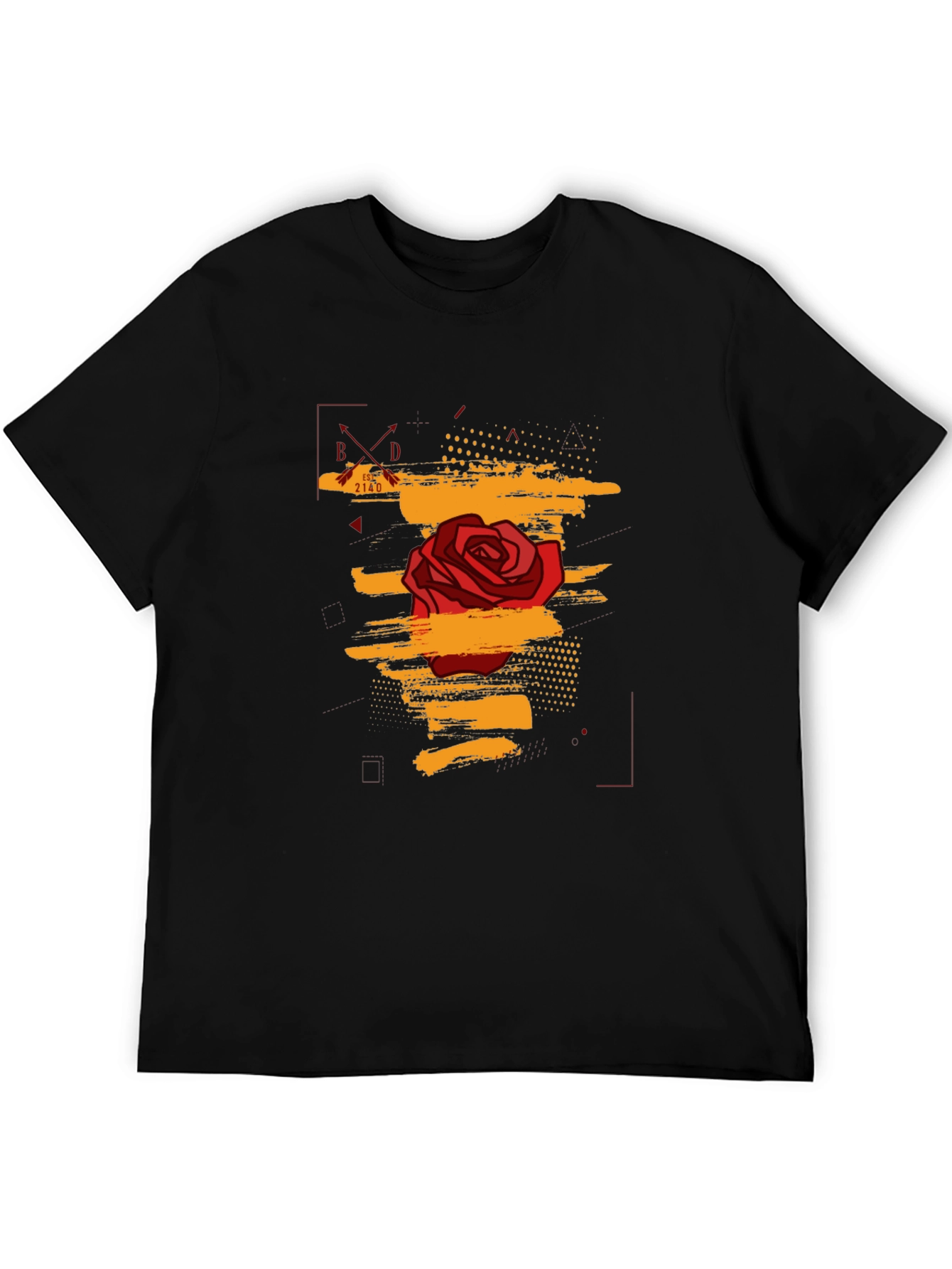 Rose Graphic Black T-Shirt - Trendy Streetwear