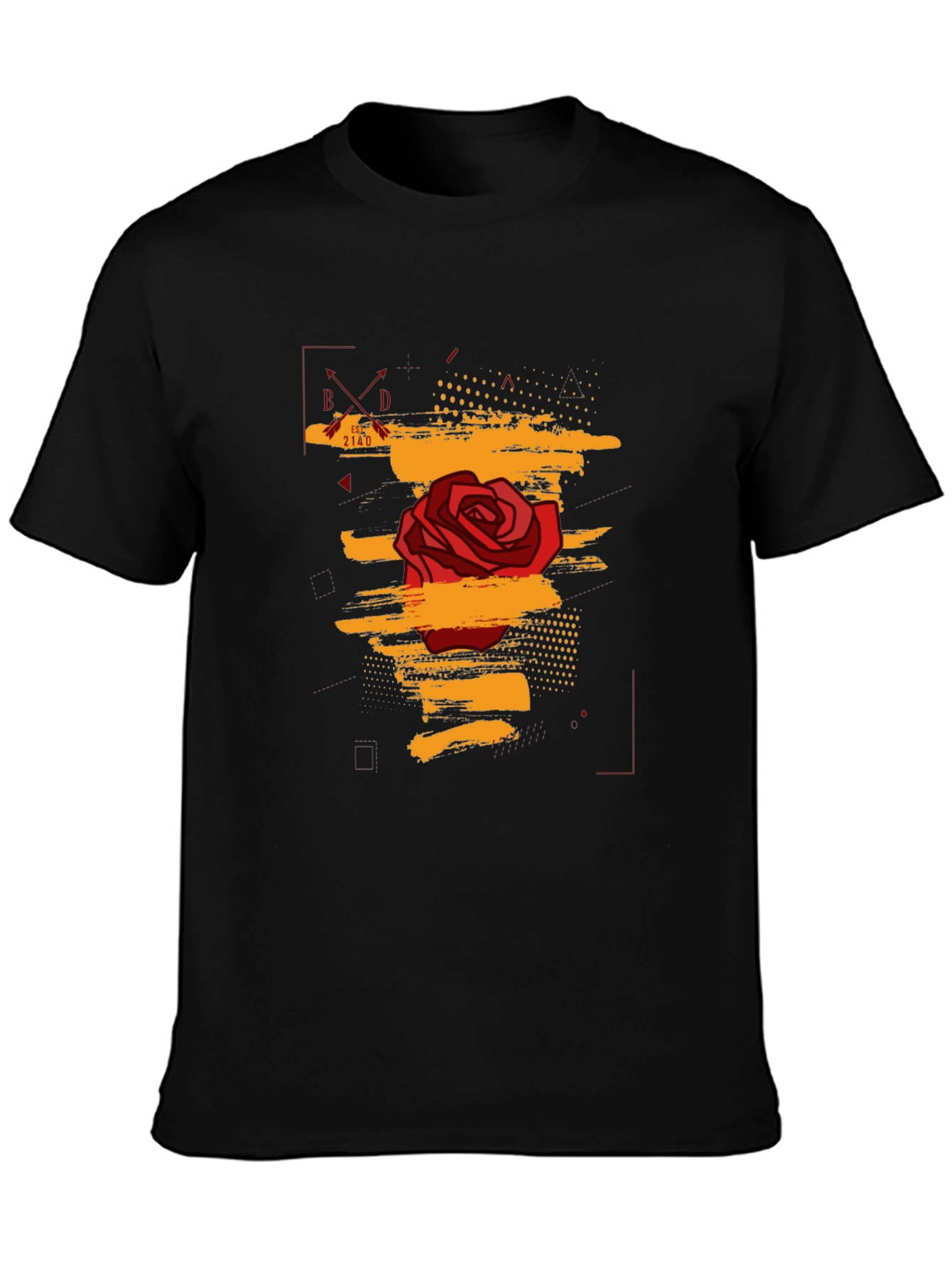 Rose Graphic Black T-Shirt - Trendy Streetwear