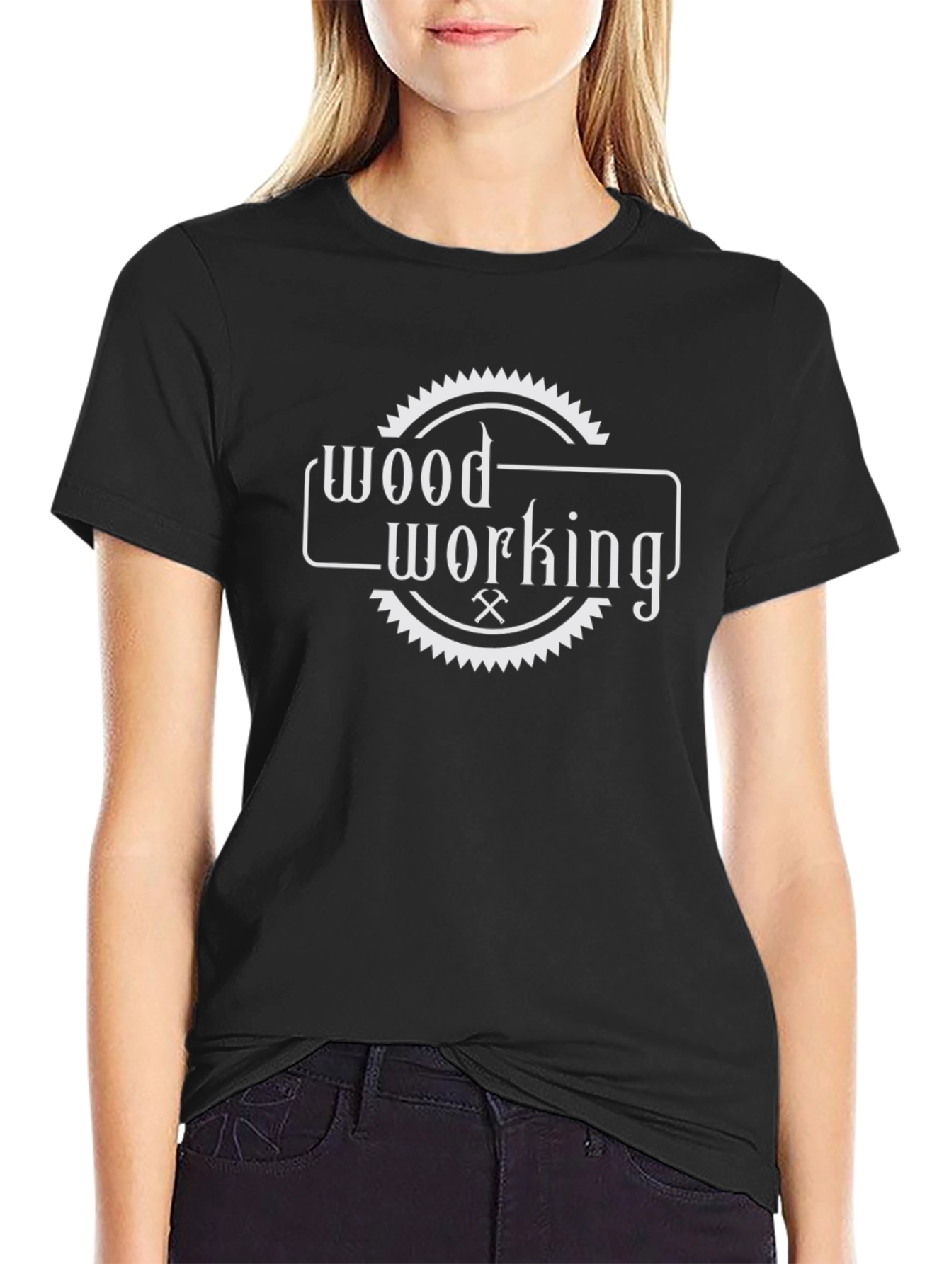 Woodworking T-Shirt - Black Crew Neck Tee