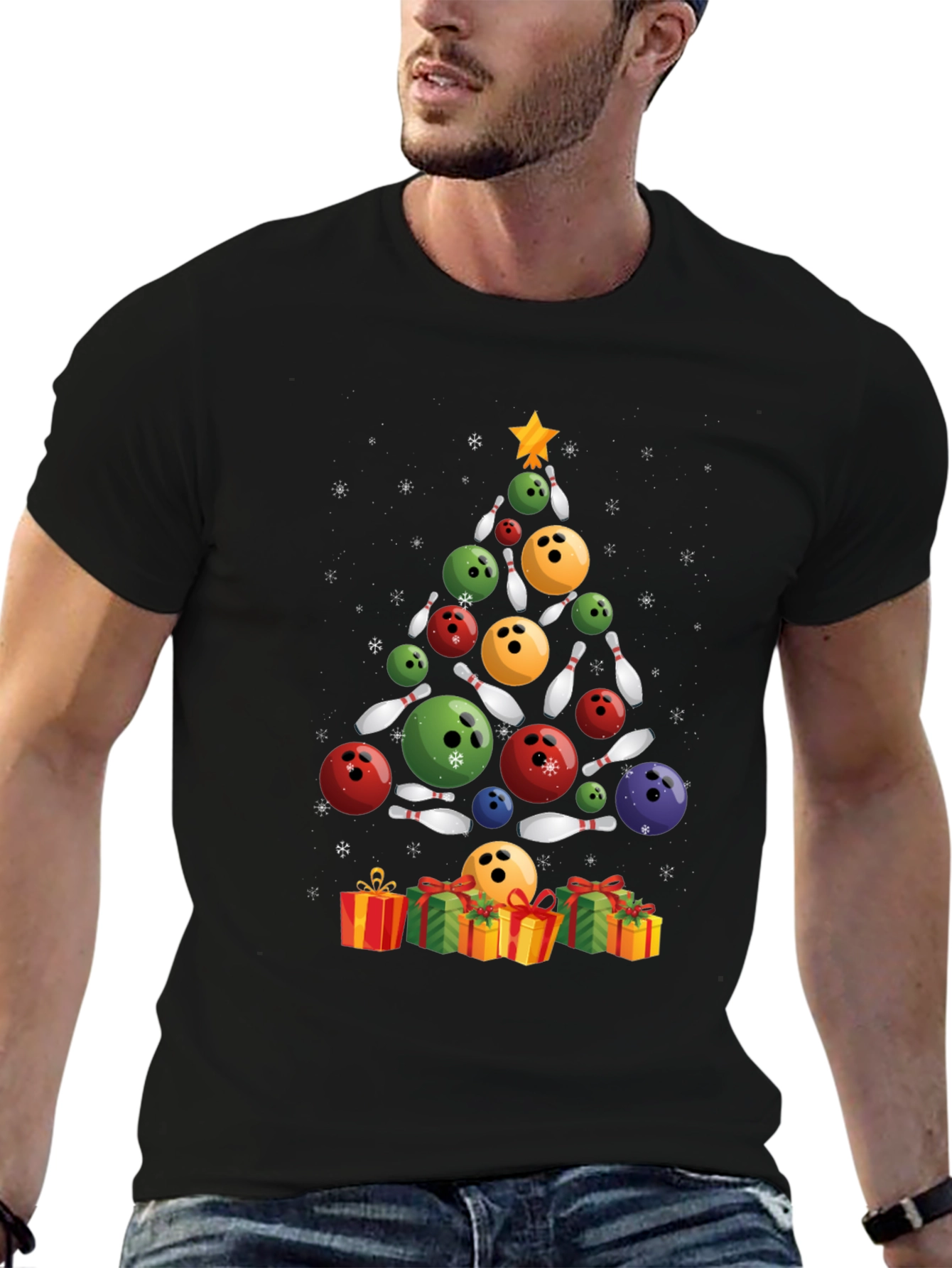 Bowling Christmas Tree T-Shirt