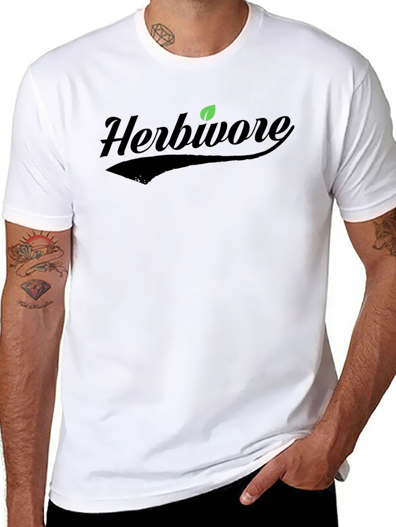 Herbivore T-Shirt - Black Plant Based Design