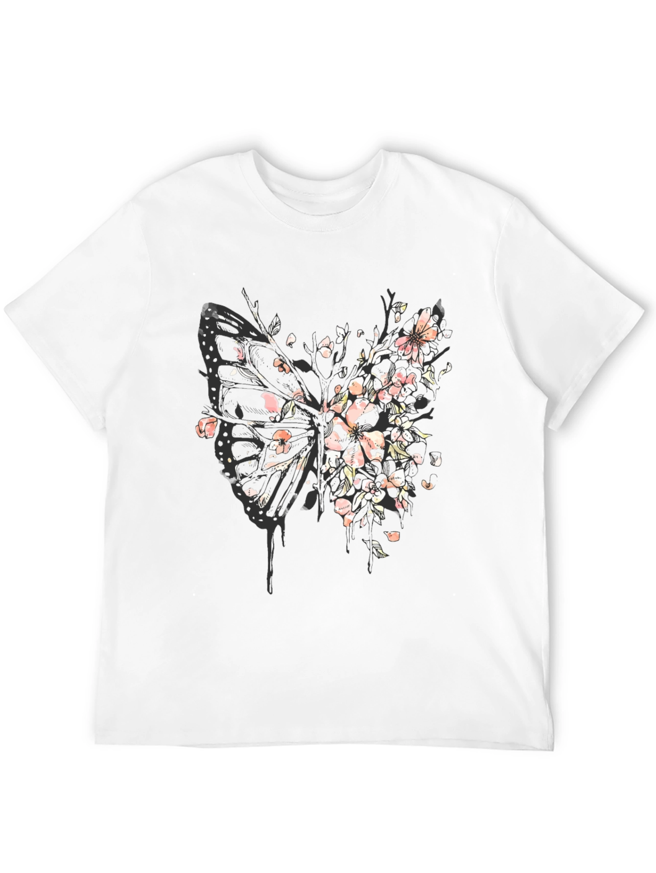 Butterfly Blossom Graphic Tee - Black