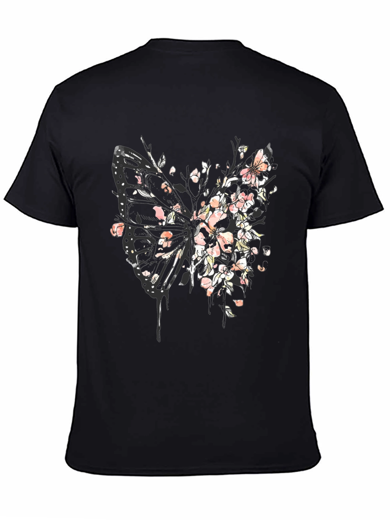 Butterfly Blossom Graphic Tee - Black