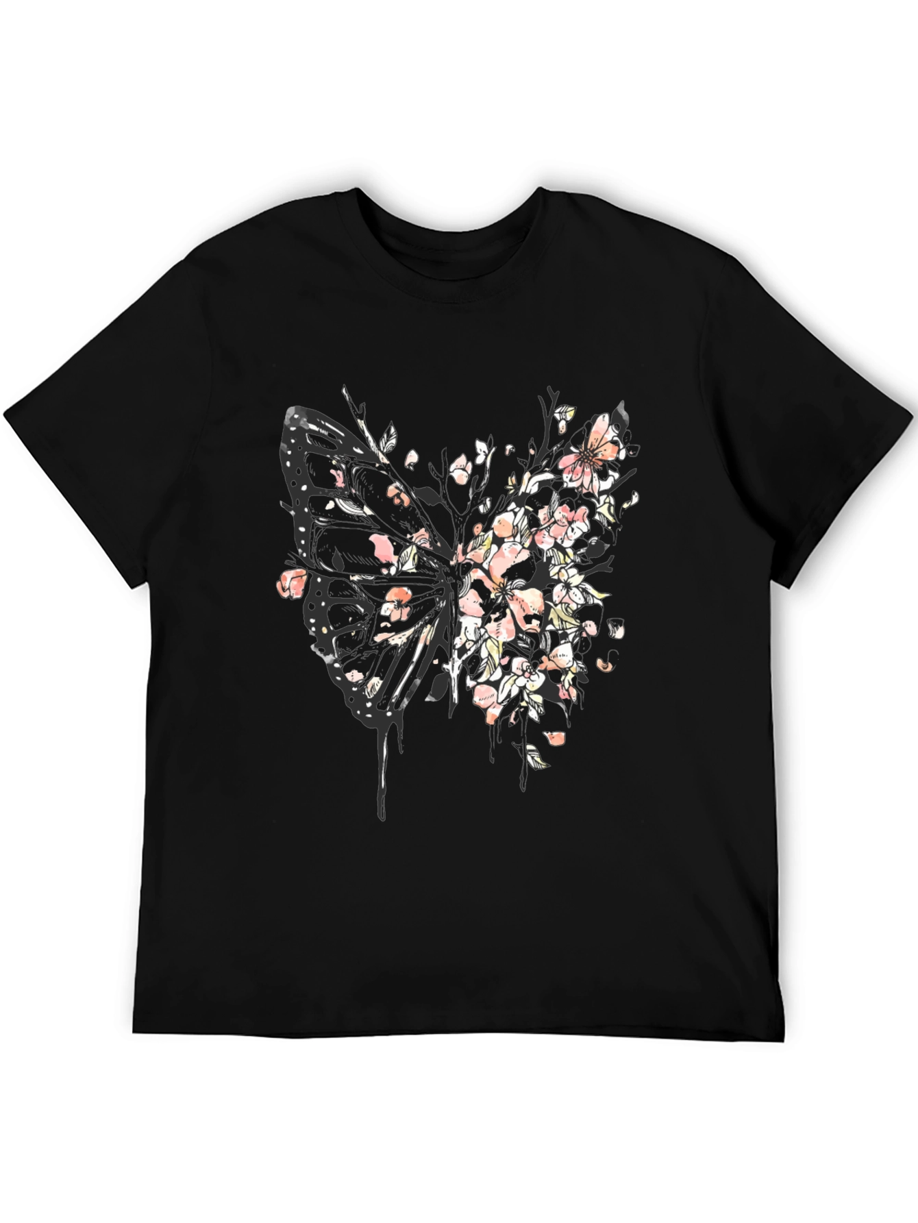 Butterfly Blossom Graphic Tee - Black