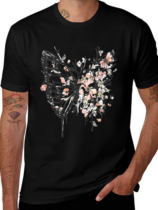 Butterfly Blossom Graphic Tee - Black