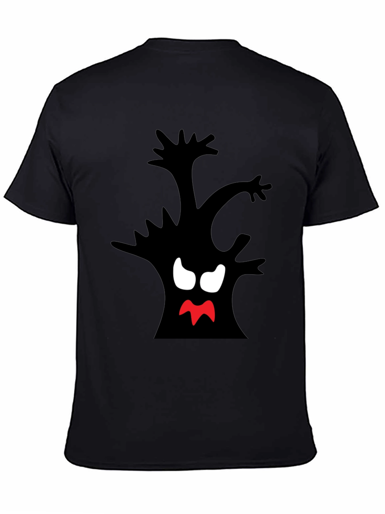 Spooky Tree Graphic Tee - Black Cotton T-Shirt