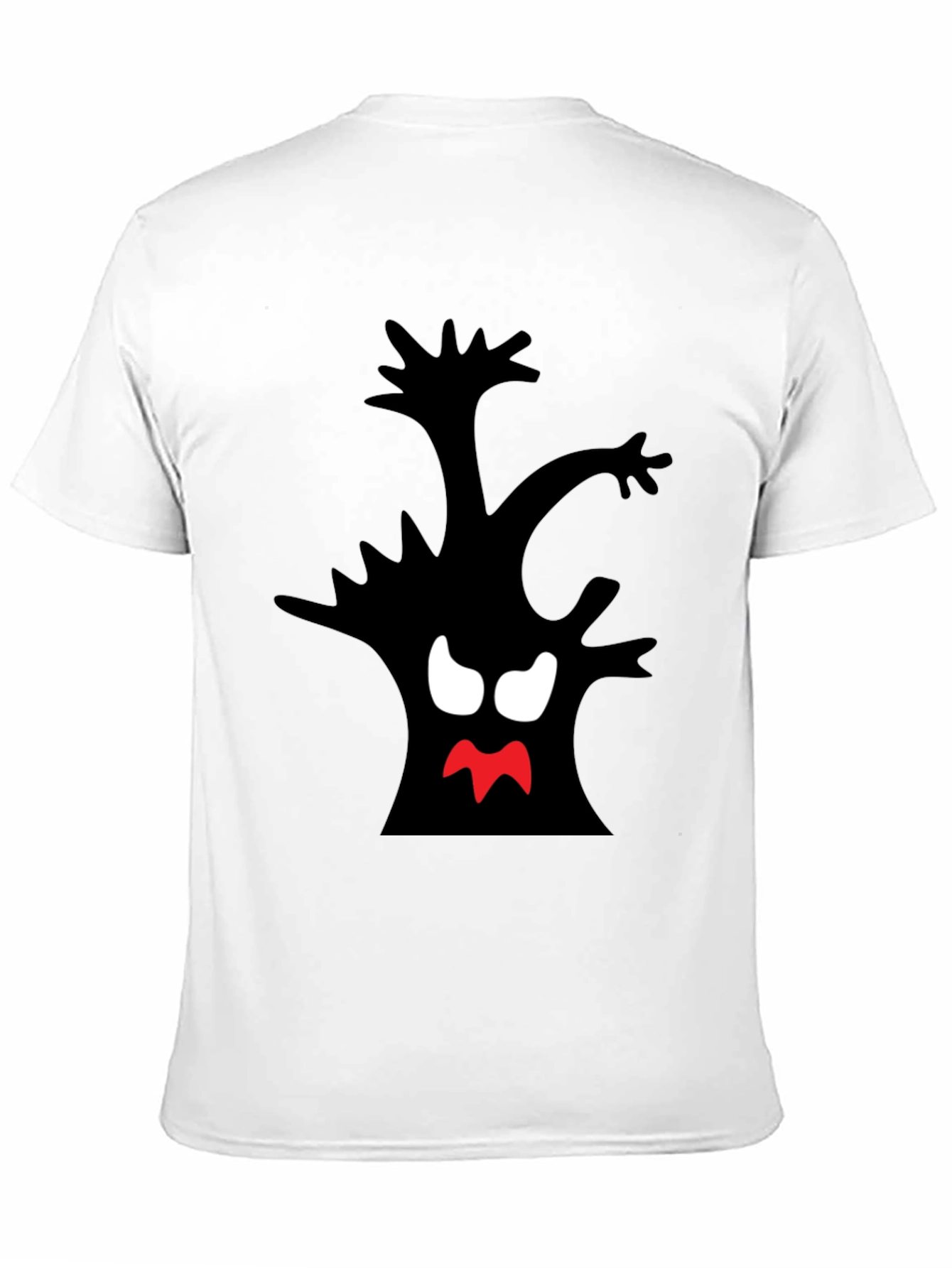Spooky Tree Graphic Tee - Black Cotton T-Shirt