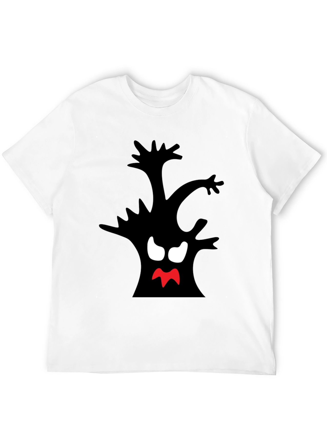 Spooky Tree Graphic Tee - Black Cotton T-Shirt