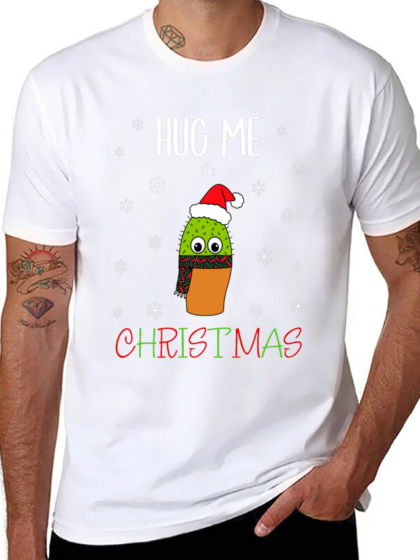 Hug Me Its Christmas Cactus T-Shirt