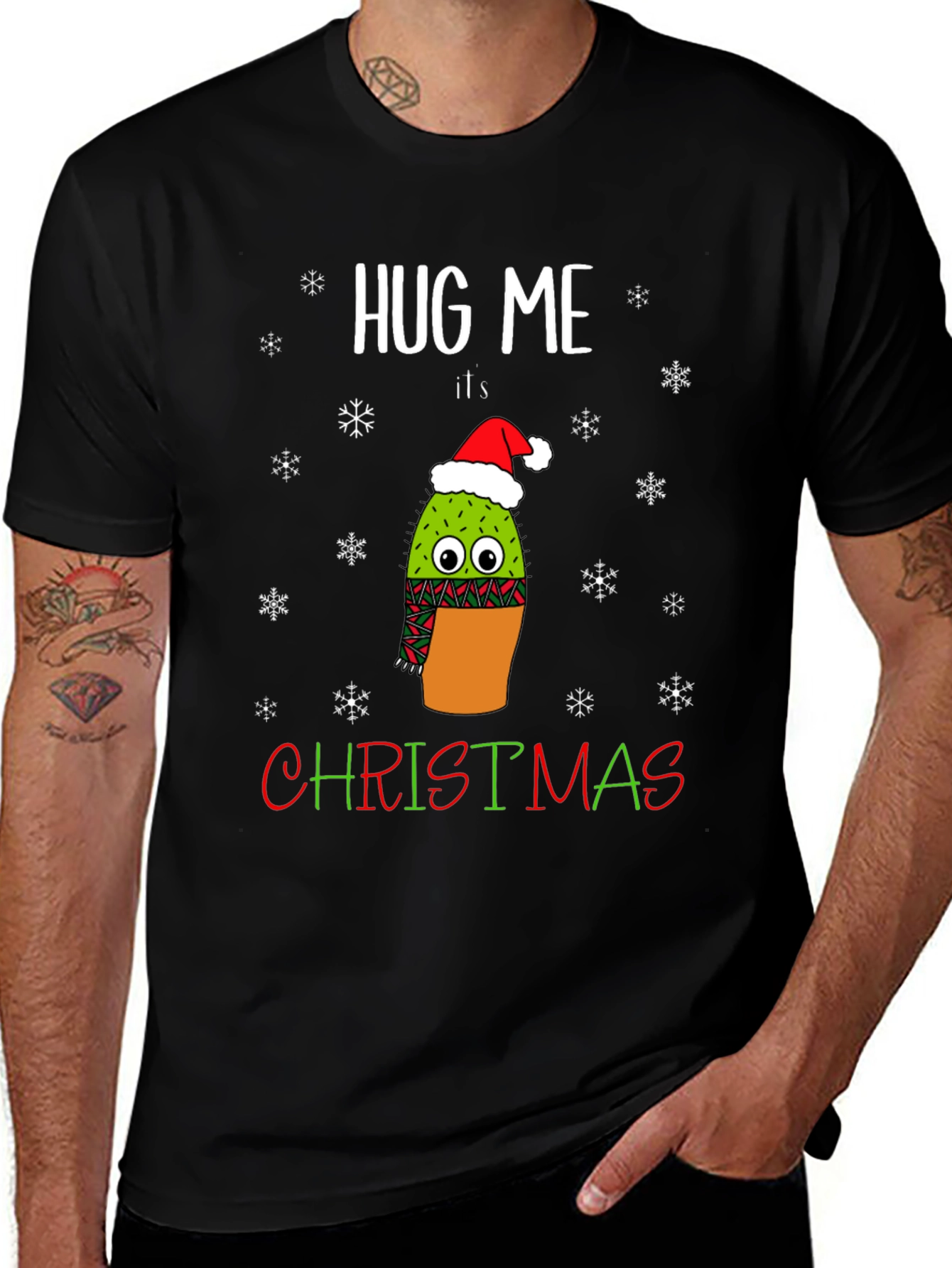 Hug Me Its Christmas Cactus T-Shirt