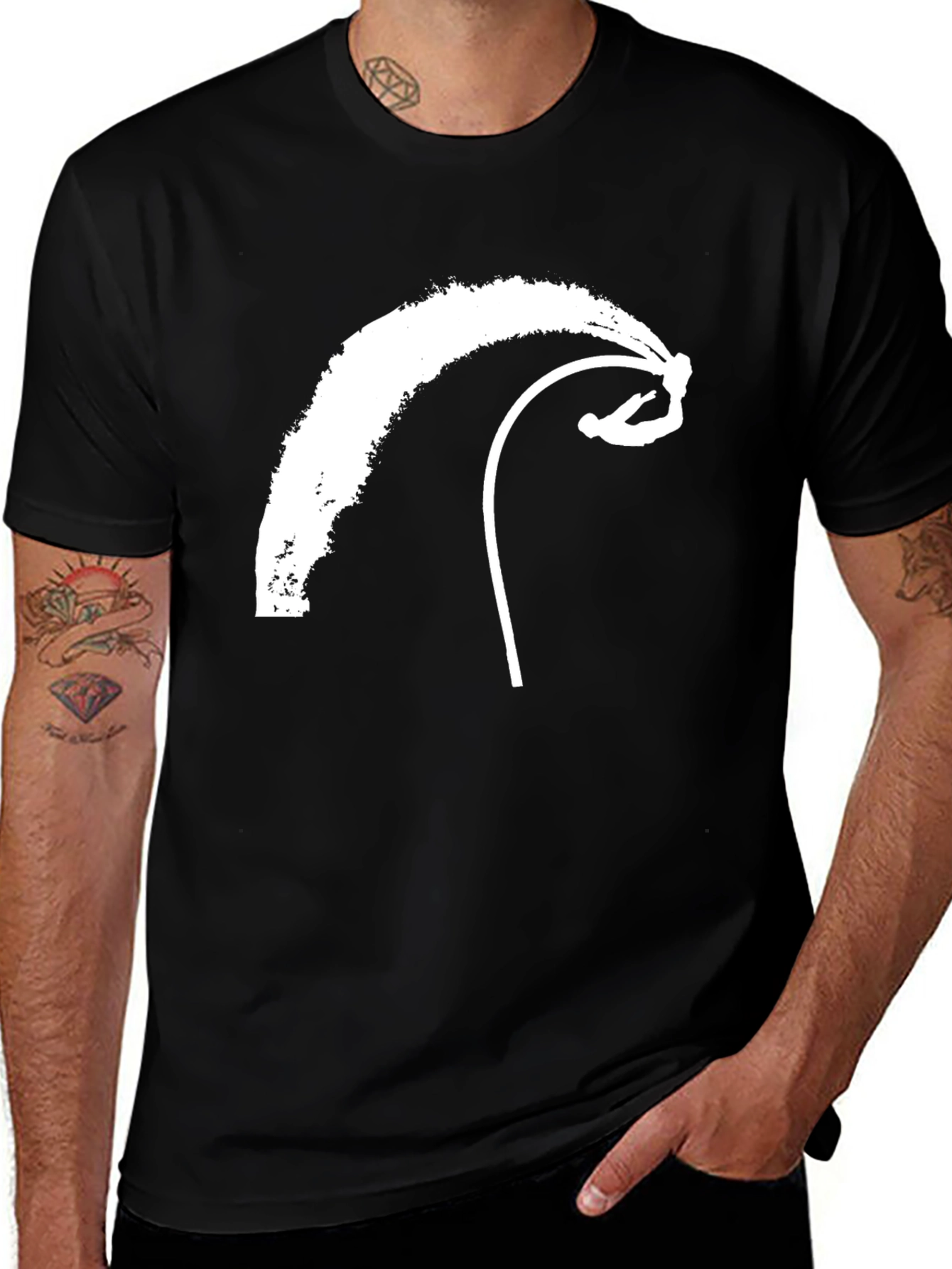 Wakeboarding Graphic Tee - Black Cotton T-Shirt