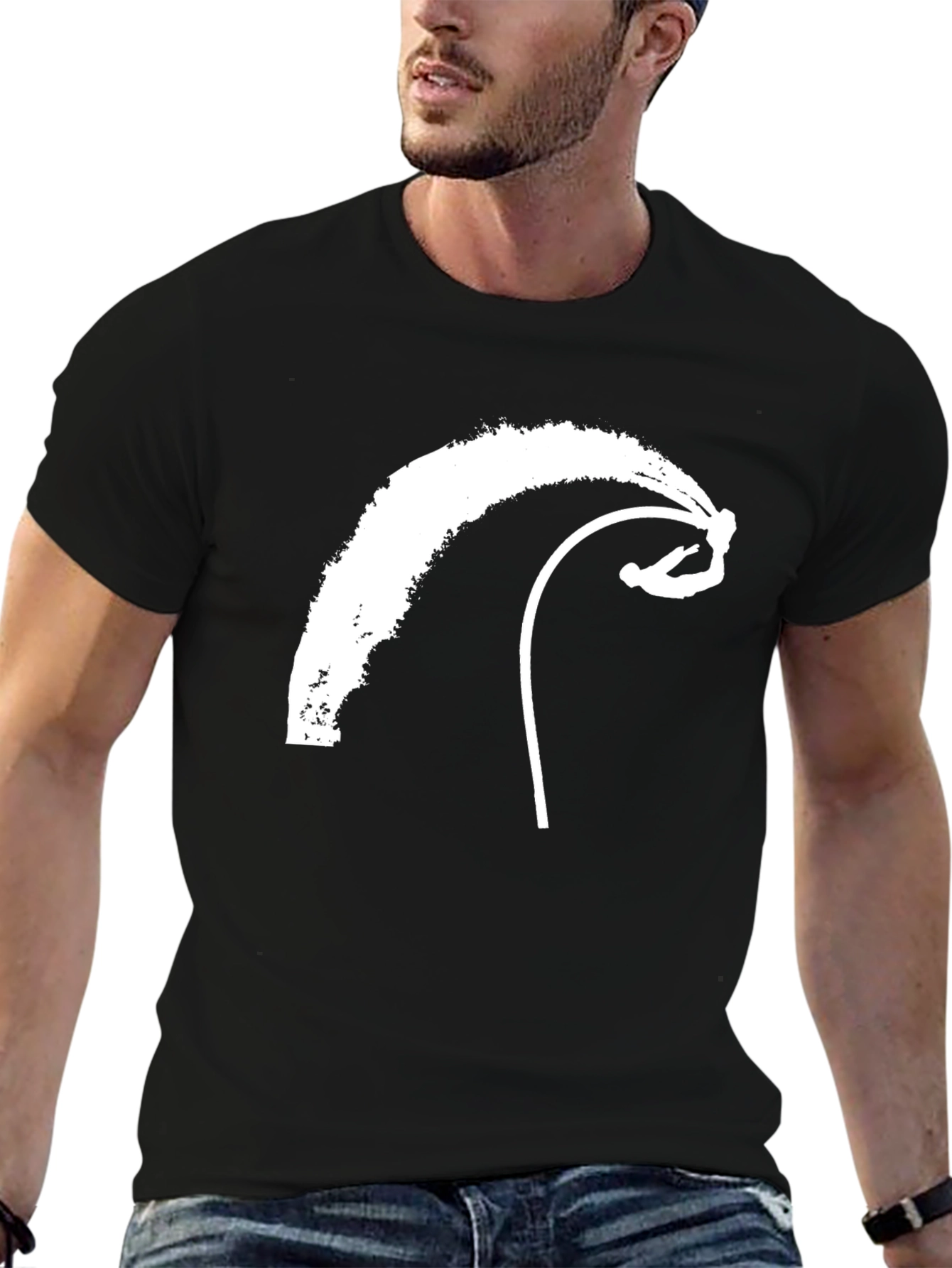 Wakeboarding Graphic Tee - Black Cotton T-Shirt