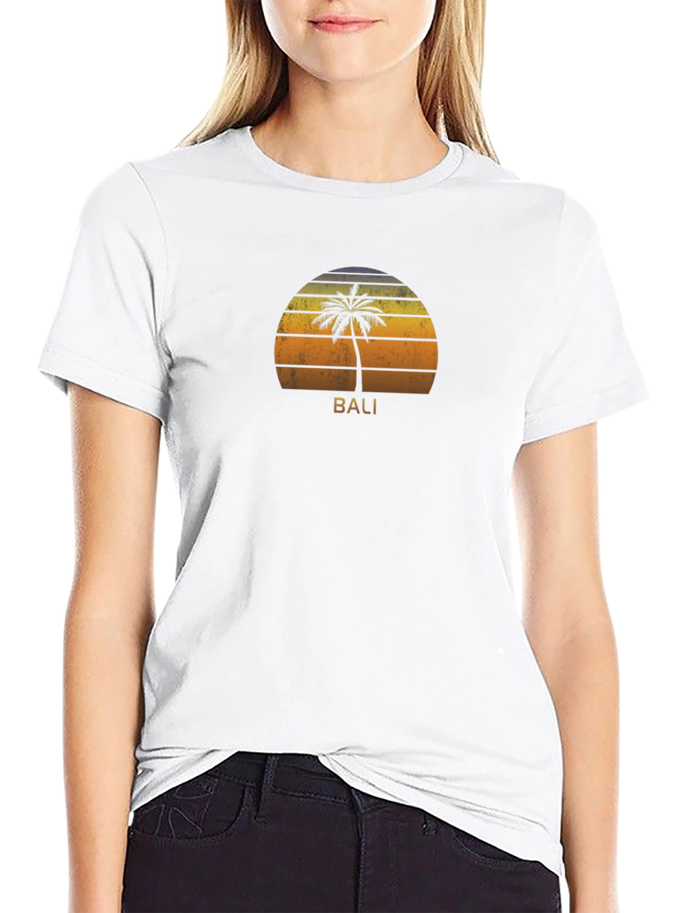 Bali Sunset Palm Tree Graphic Tee
