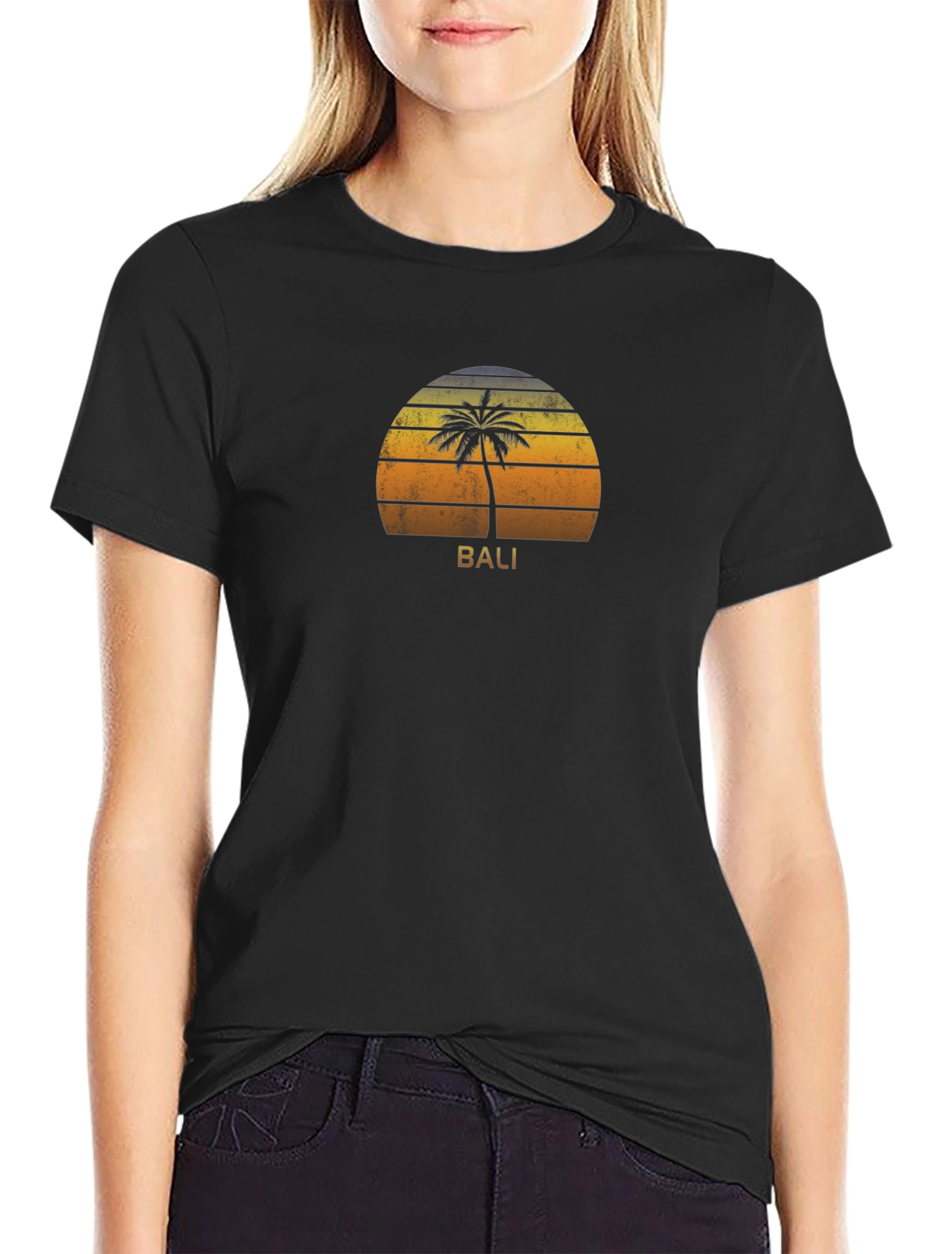 Bali Sunset Palm Tree Graphic Tee