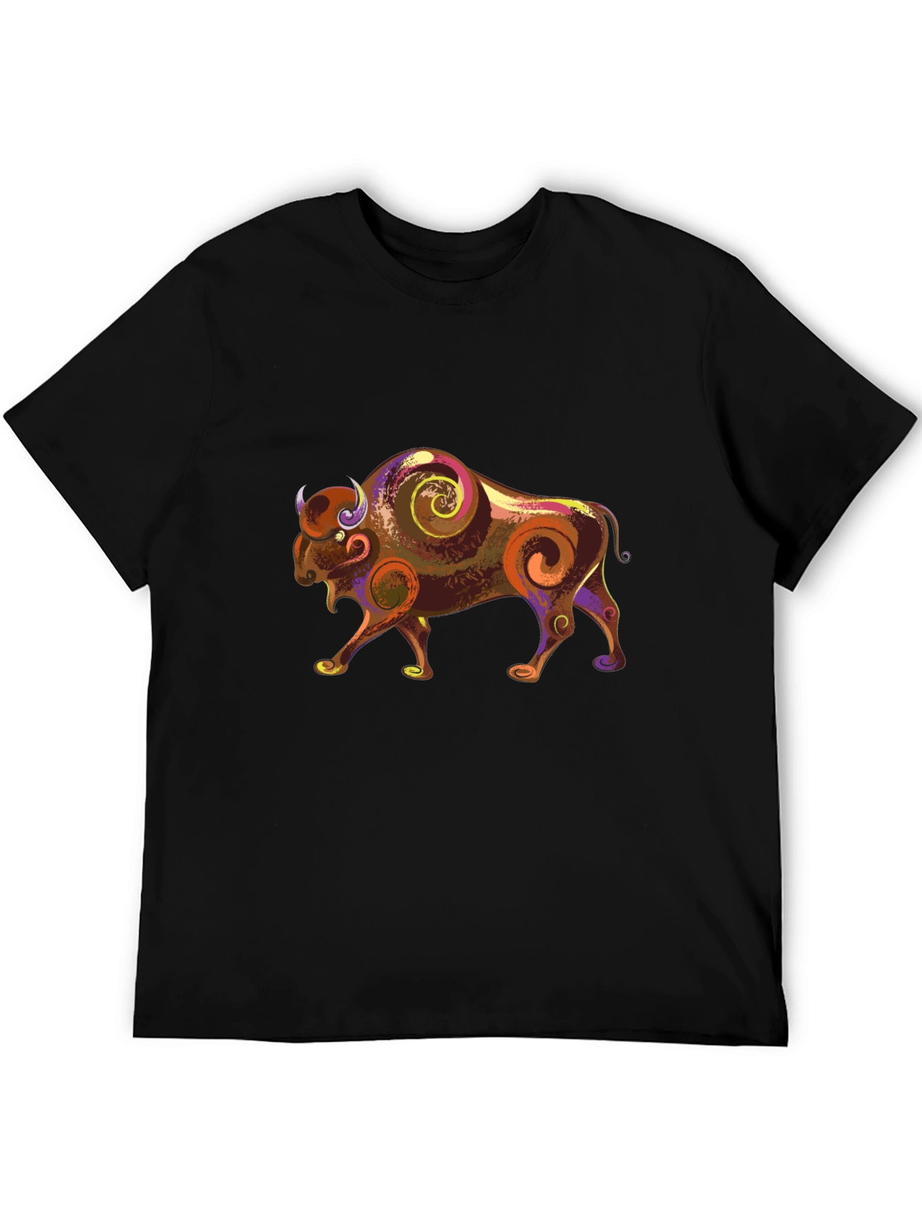 Bison Graphic Tee - Artistic Animal Print