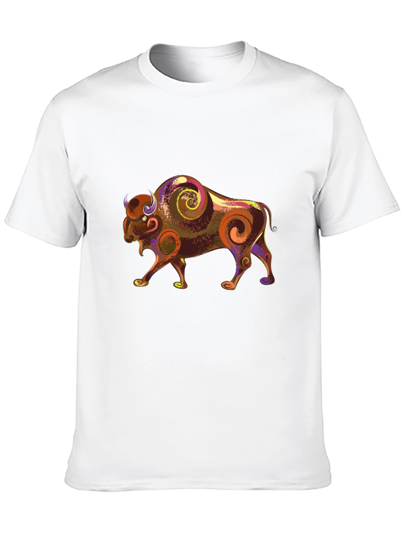 Bison Graphic Tee - Artistic Animal Print