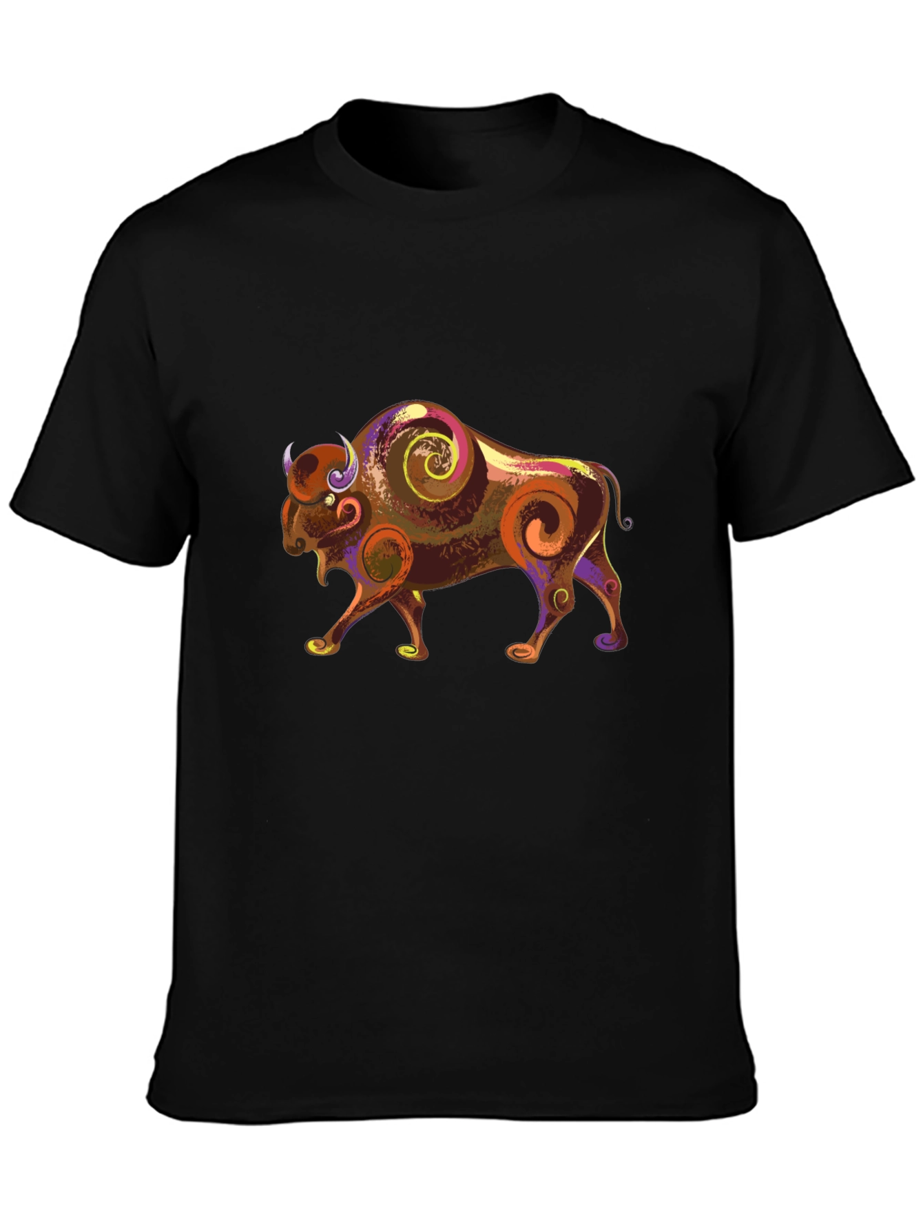 Bison Graphic Tee - Artistic Animal Print